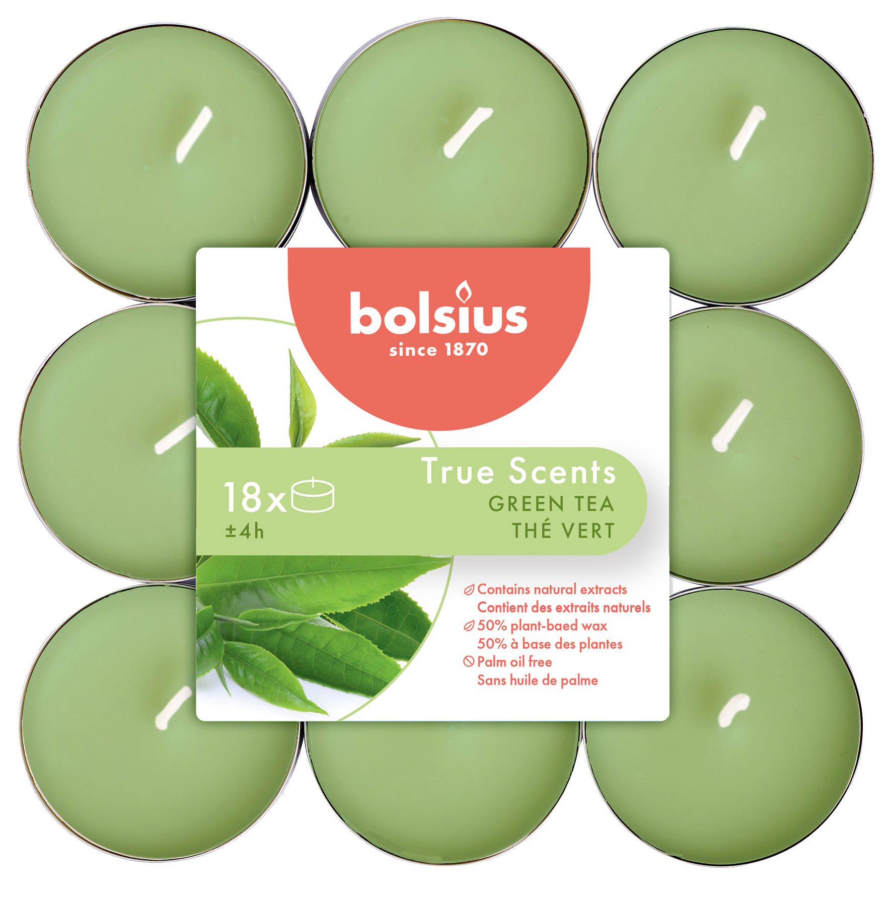 True Scents geurtheelicht brick 18 Green Tea