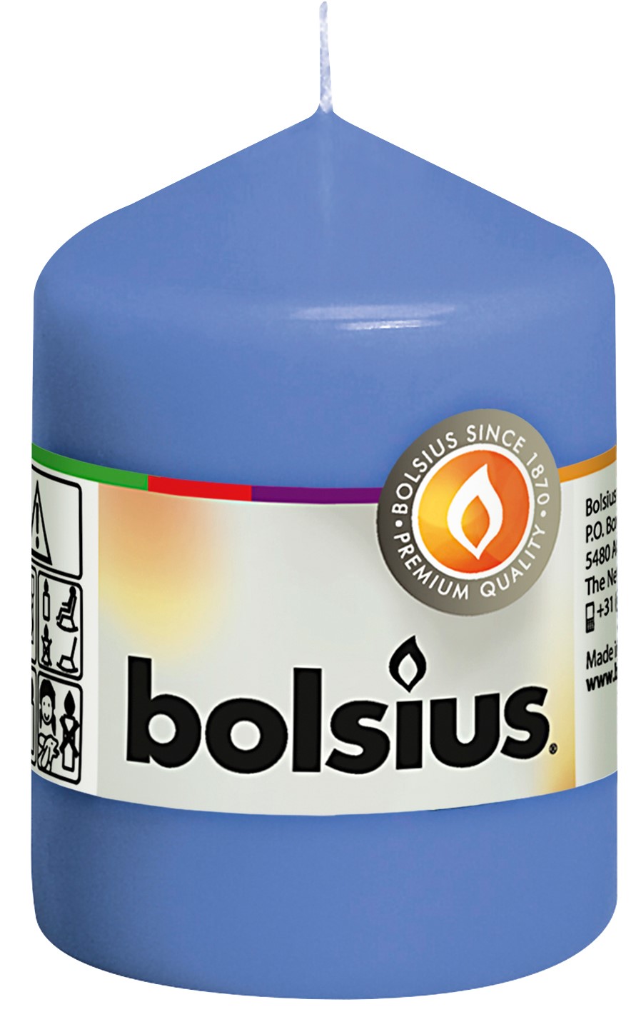 Stompkaars 80/58 Korenbloem blauw Stompkaars 80/58 Korenbloem blauw