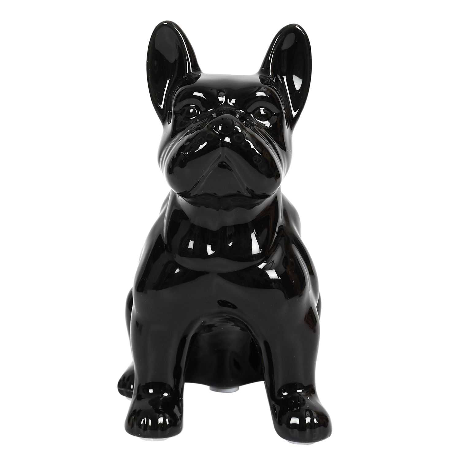 Decoratief black bulldog 20cm keramiek 