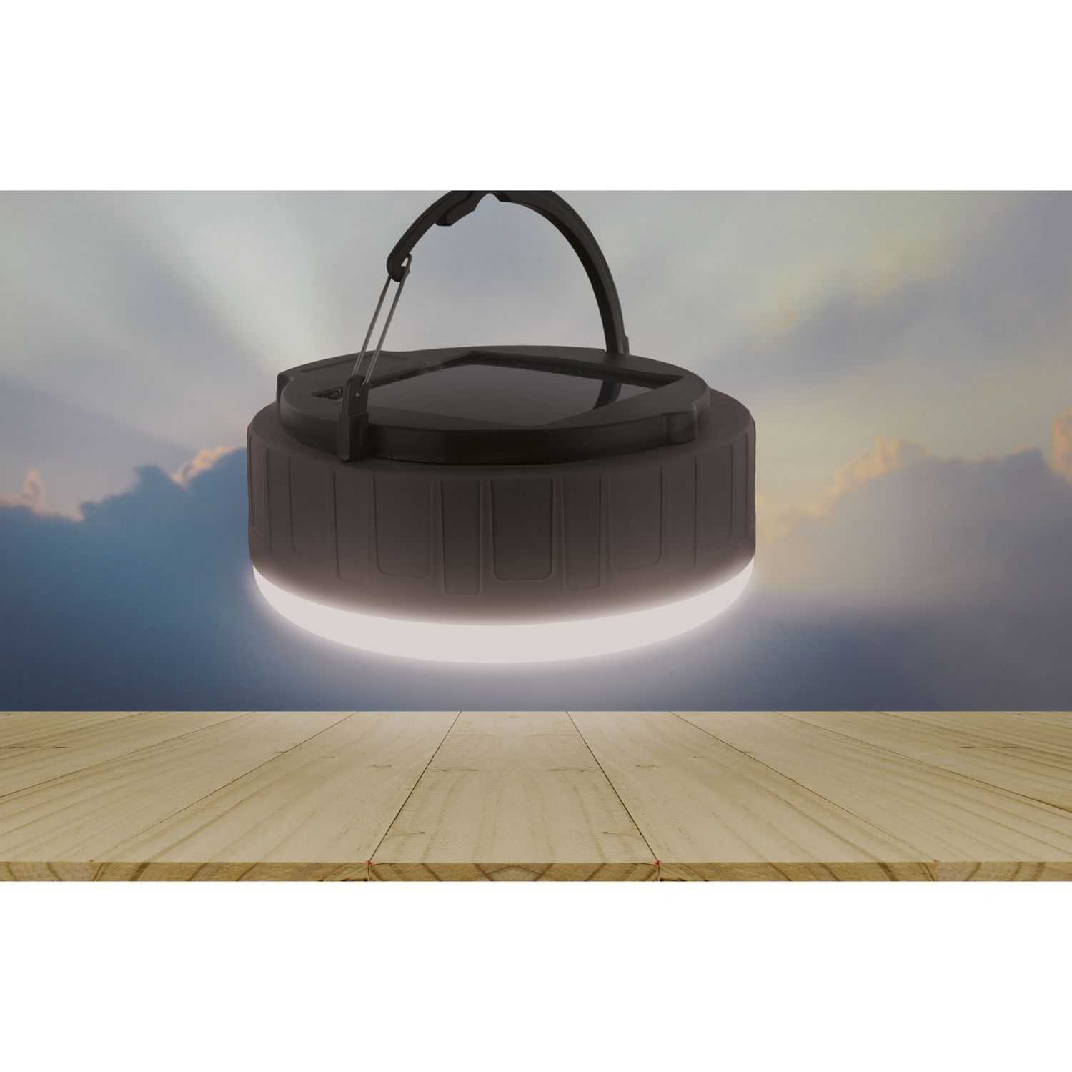Solar campinglamp met ophangbeugel