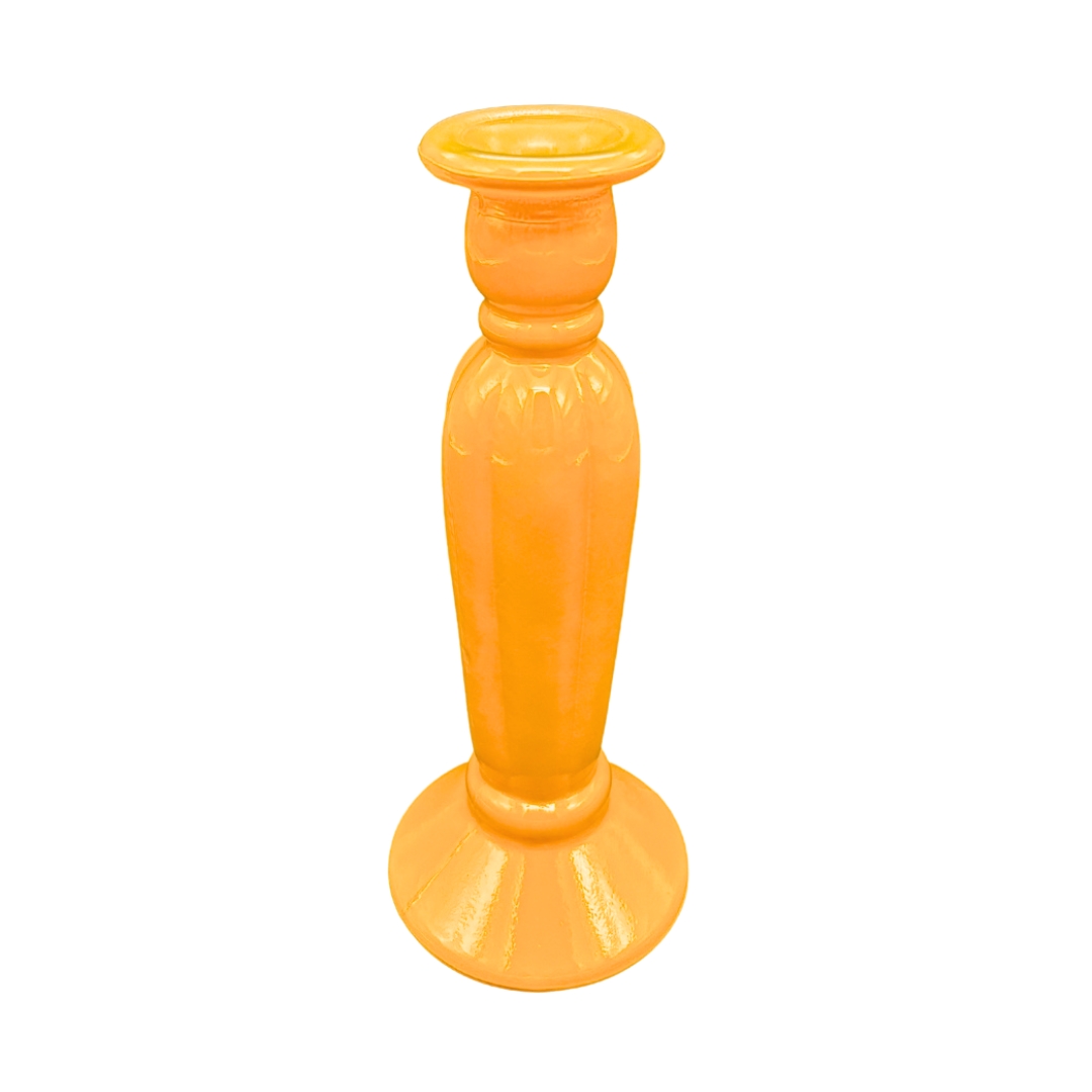 Kandelaar 'Levi' gerecycled glas glans geel