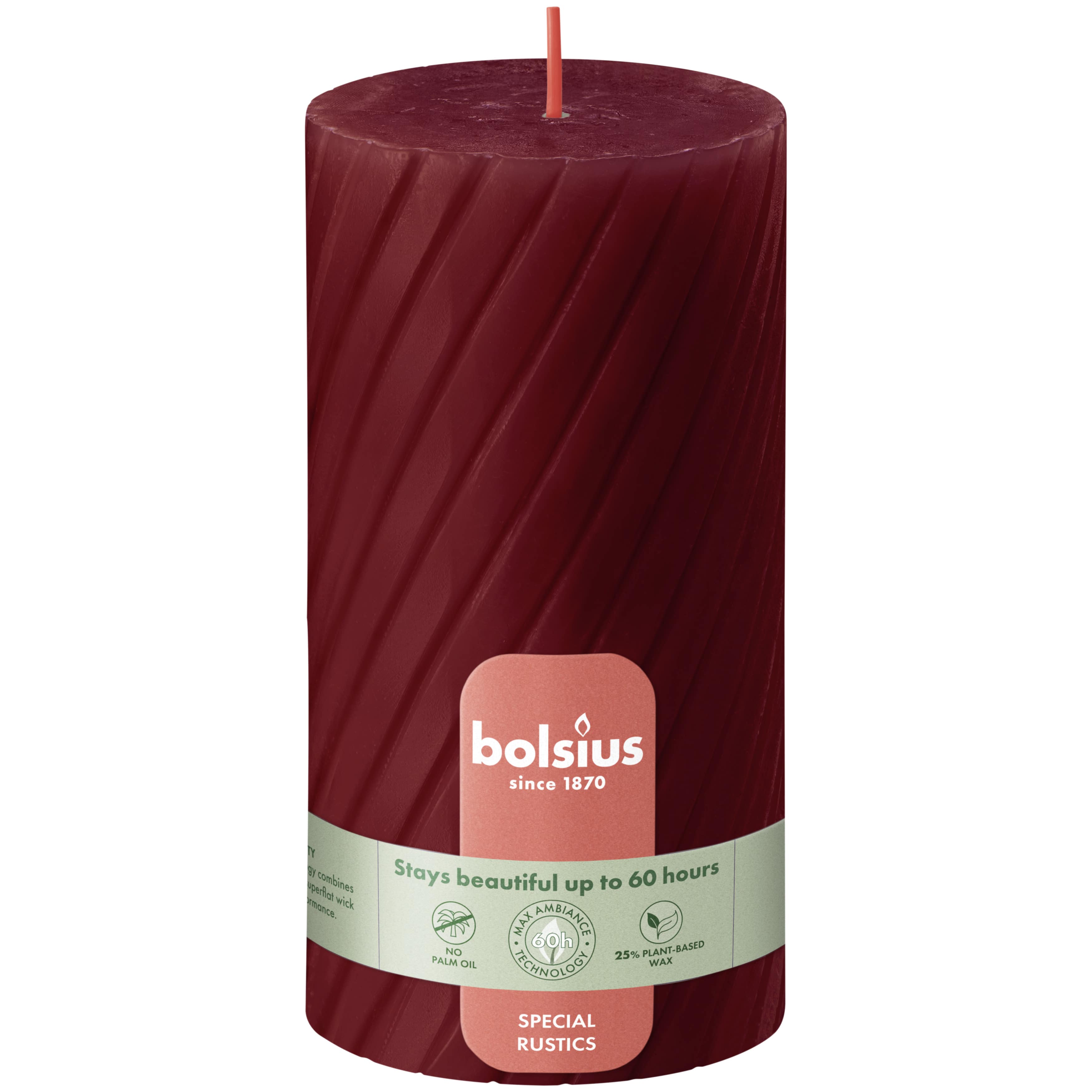 Rustiek twist stompkaars 130/68 Red