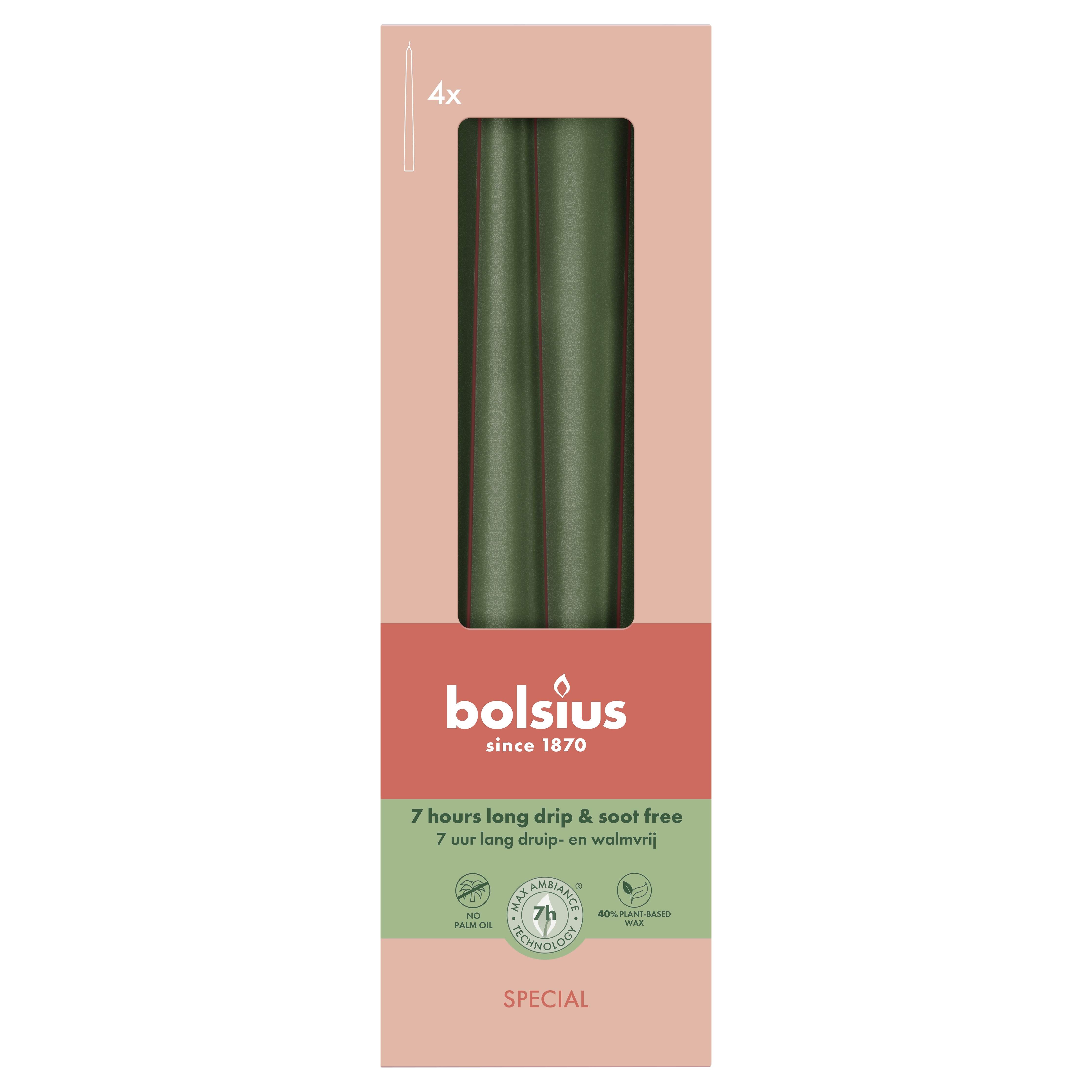 Gotische kaarsen 245/24 doos 4 metallic Green