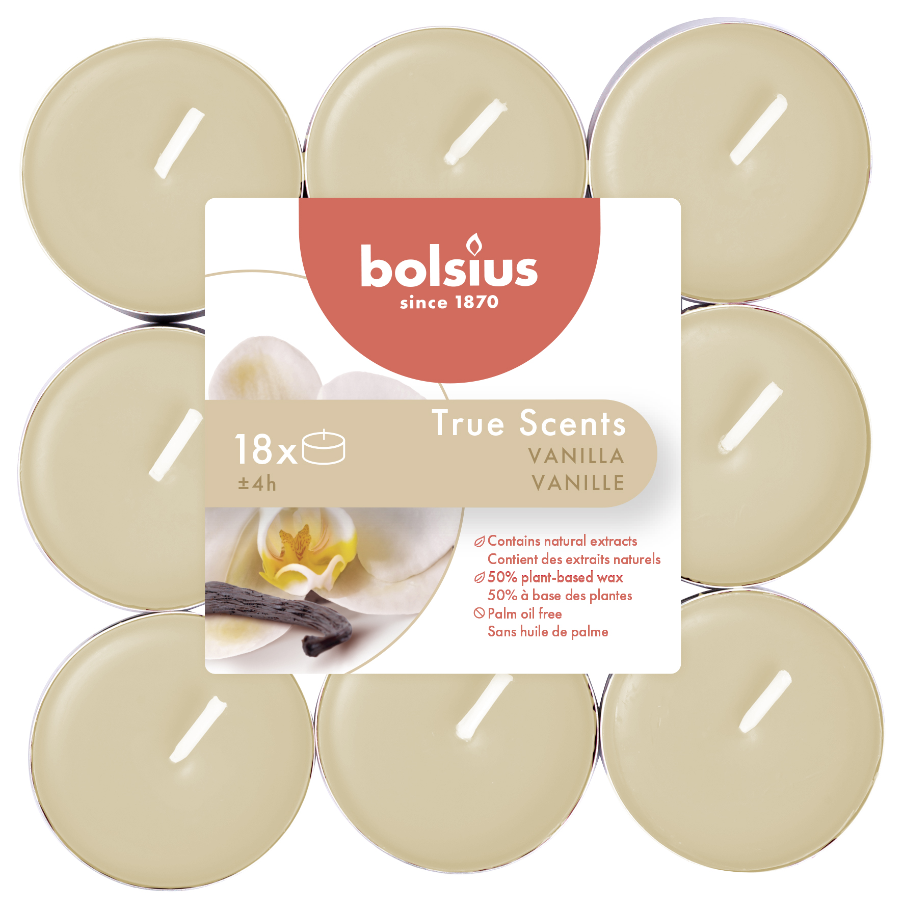 True Scents geurtheelicht brick 18 Vanille