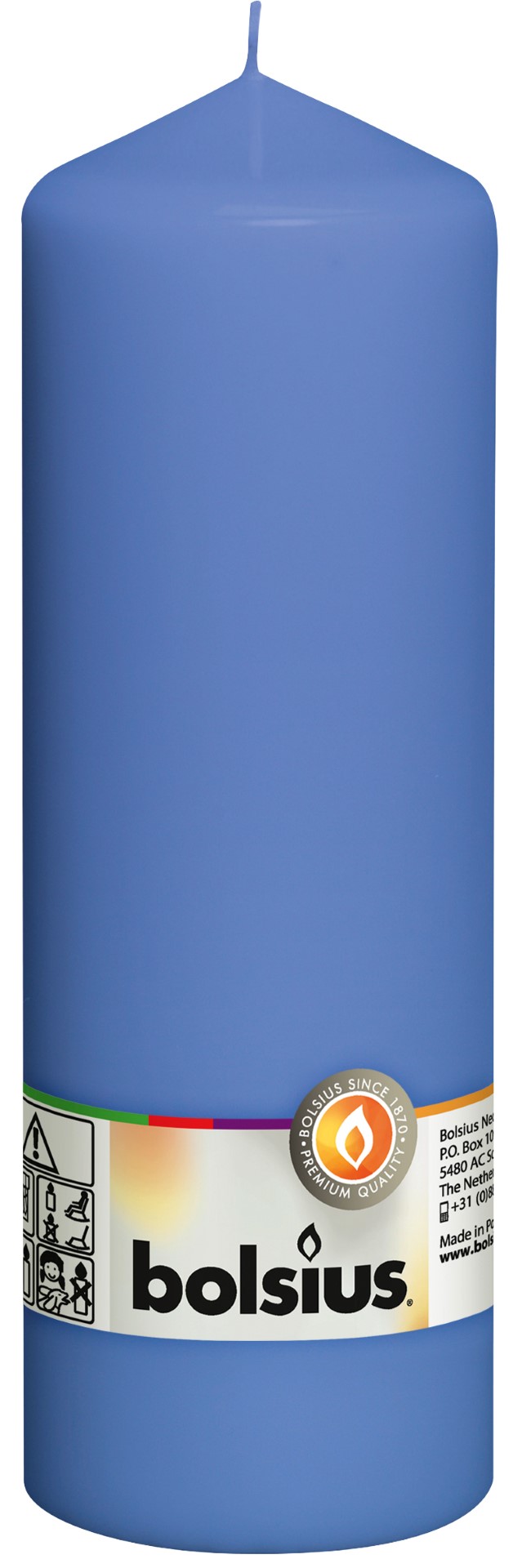 Stompkaars 200/68 Korenbloem blauw Stompkaars 200/68 Korenbloem blauw