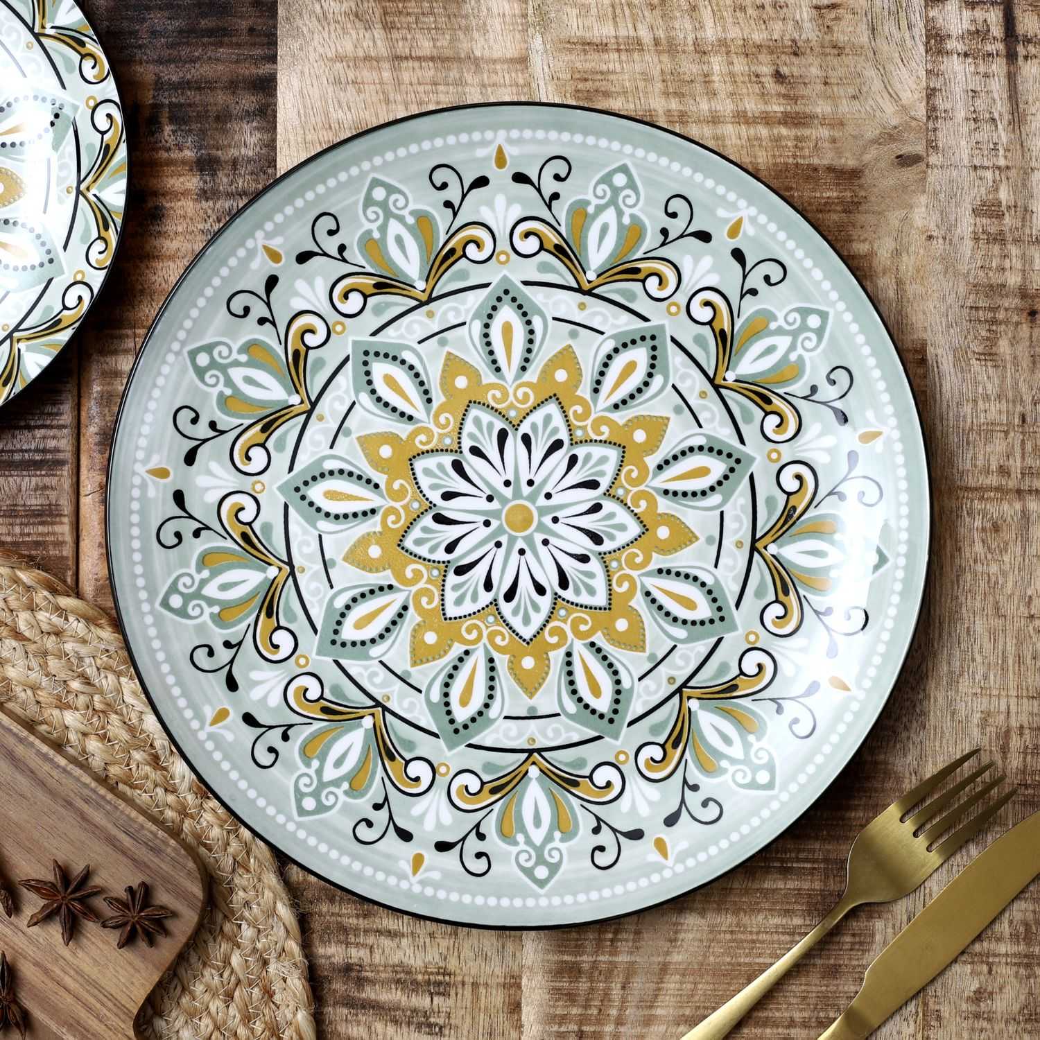 Bord Jaipur D26cm, Groen