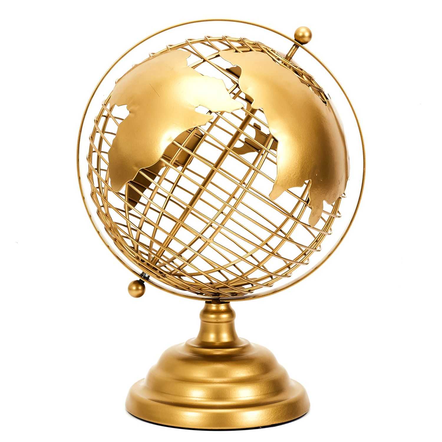 Gouden globe op voet H28cm 