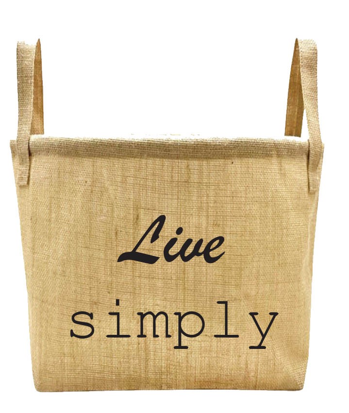 Jute mand S "Live simply"