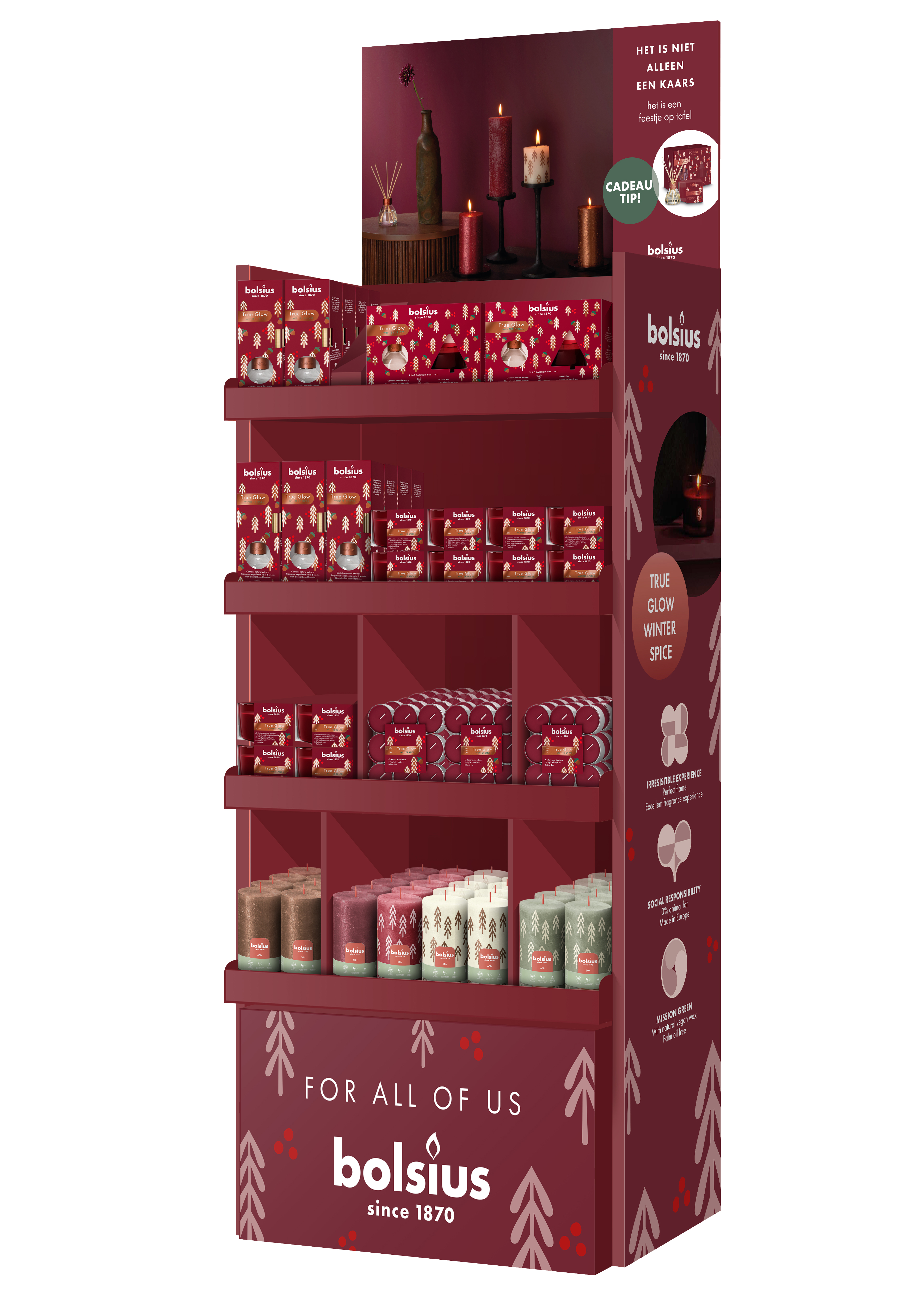 Festive collection - True Glow & Silhouette rustiekkaarsen - Display Festive collection - True Glow & Silhouette rustiekkaarsen - Display