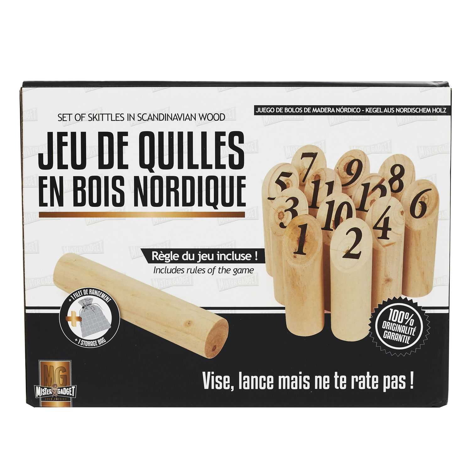 Zweeds kegelspel hout incl. opbergtas en reglement