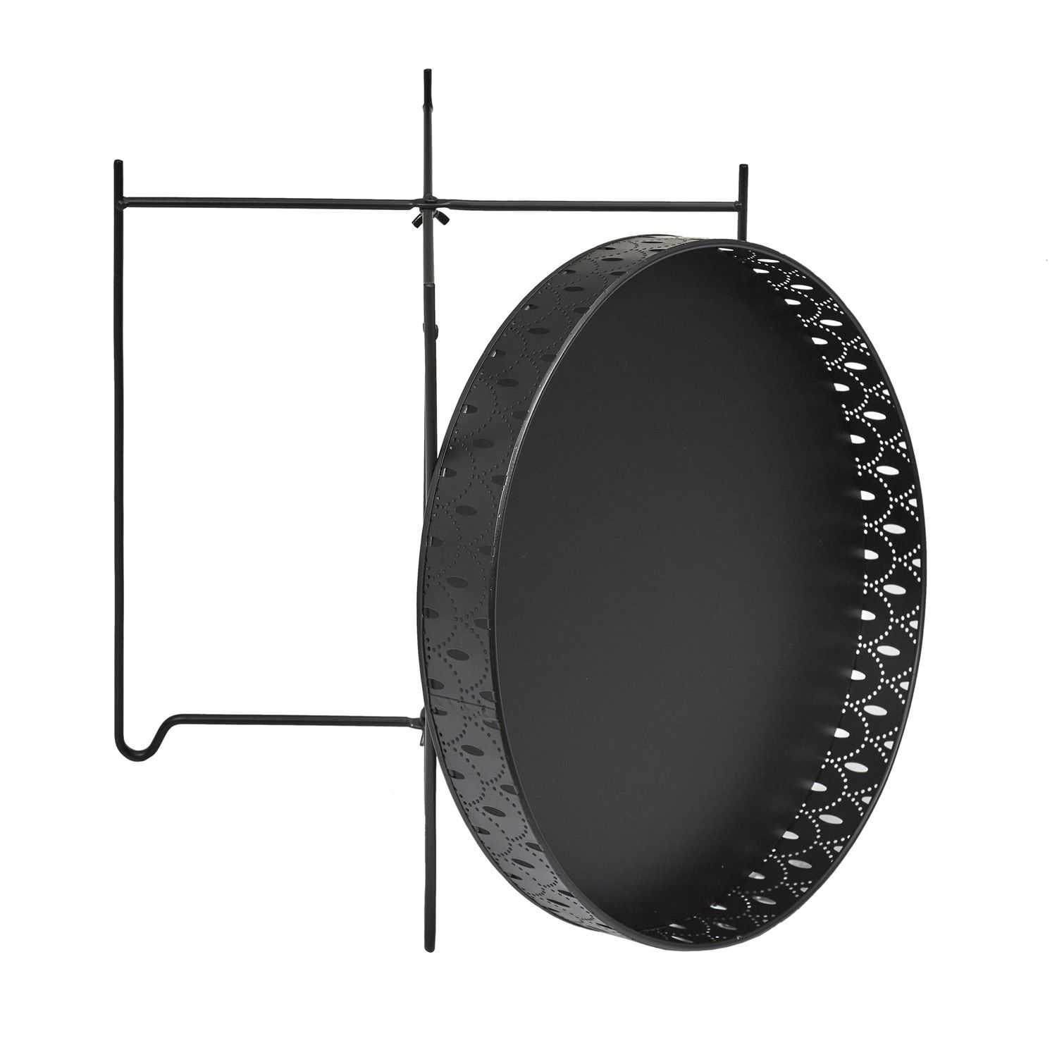 Seville zwarte bijzettafel met dienblad D35cm