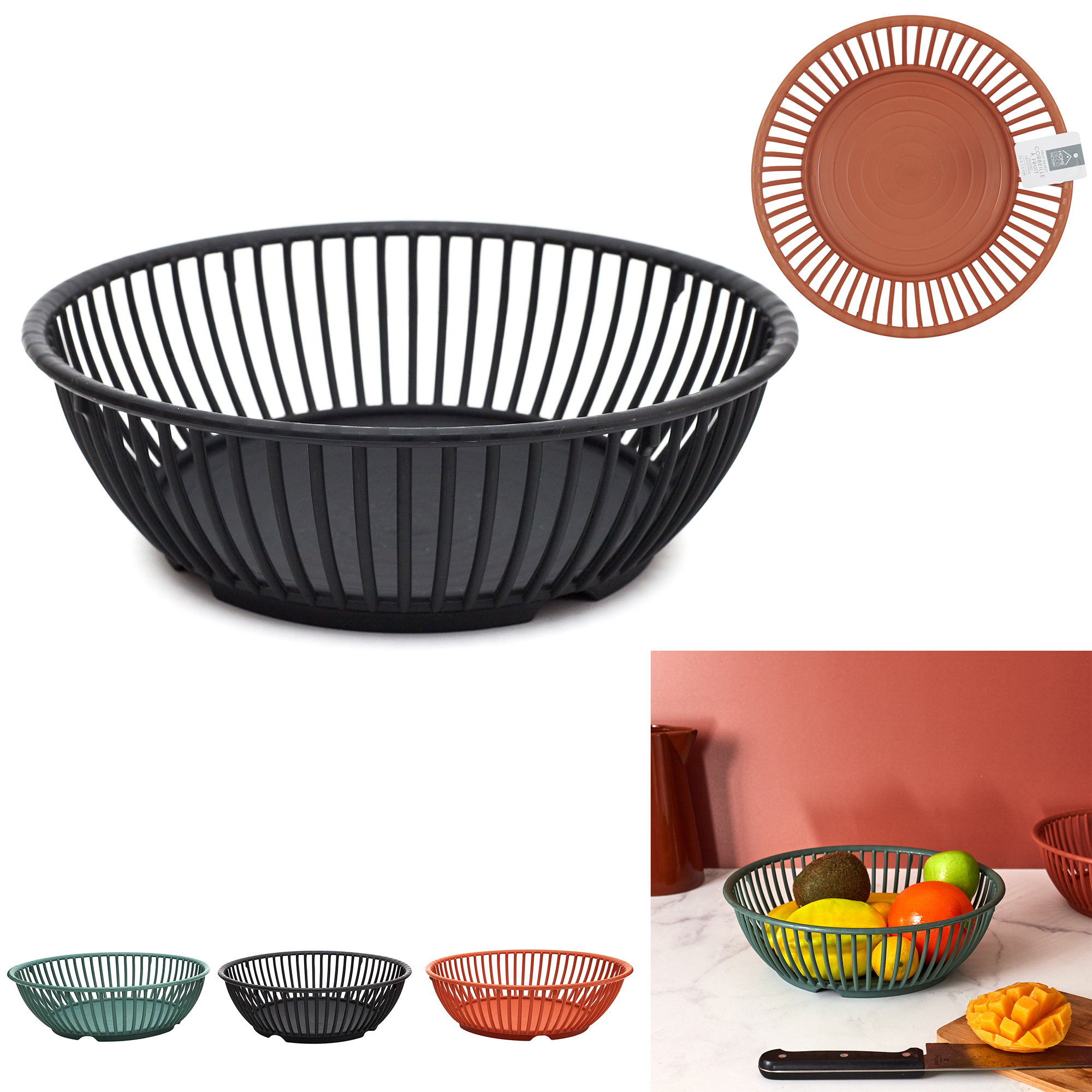 Ronde kunststof fruitmand D26cm Ronde kunststof fruitmand D26cm