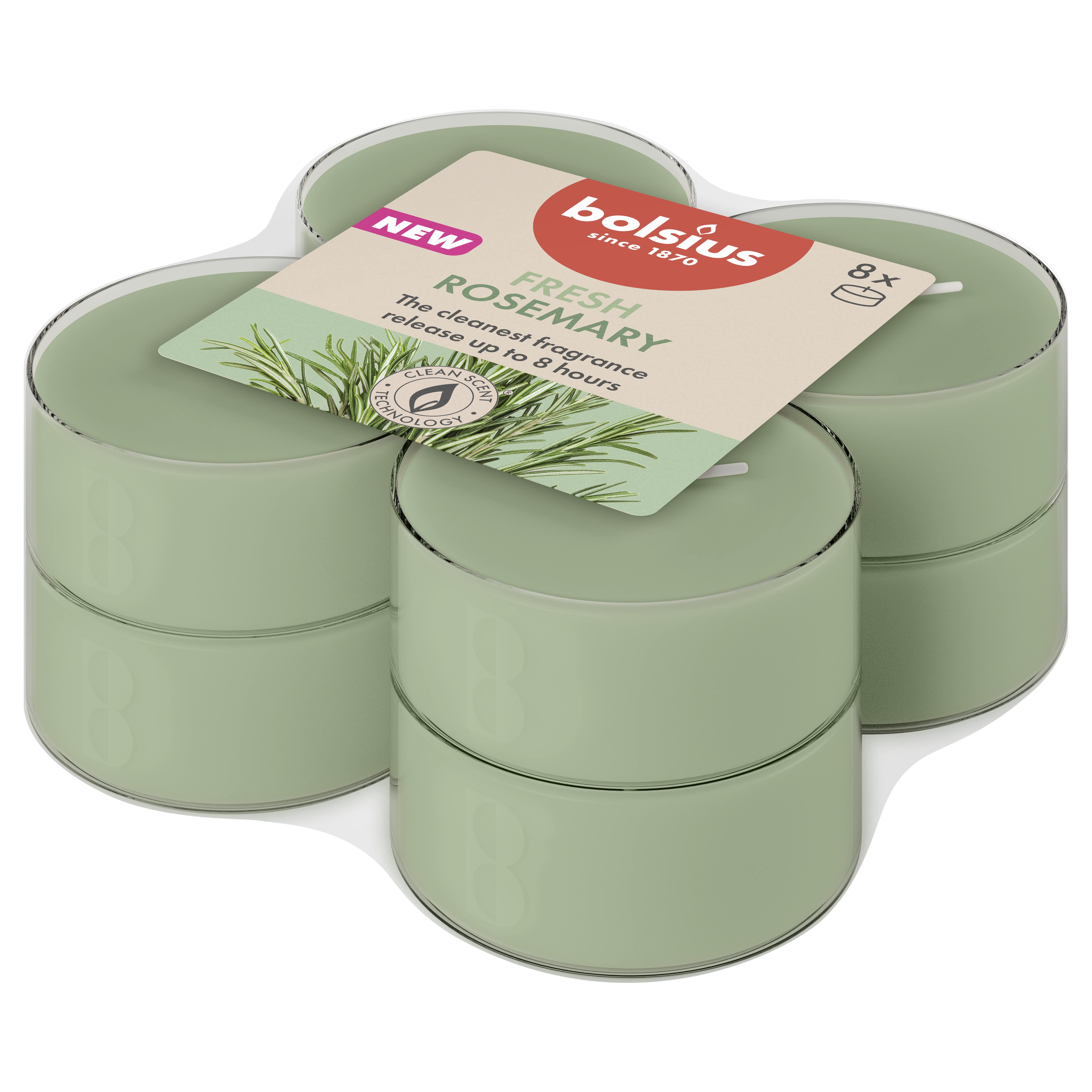 Maxilichten clear cup 8u True Scents Rosemary