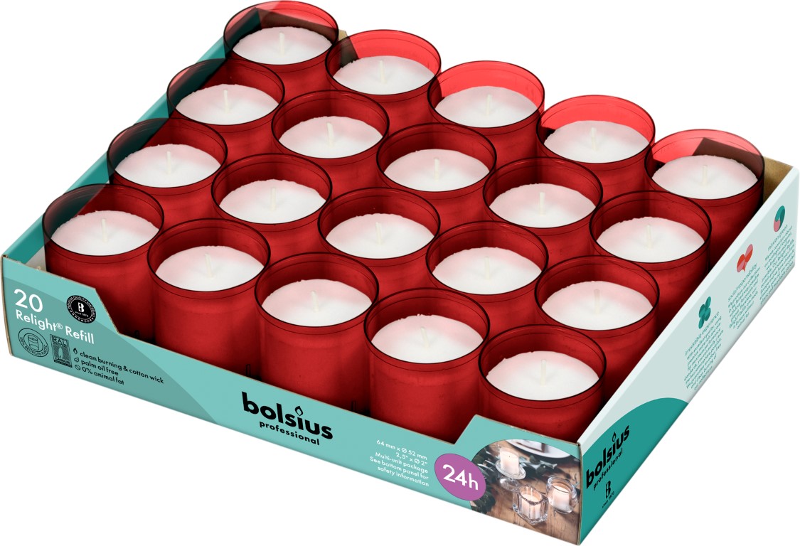 Relight® refills 24 uur 64/52 tray 20 stuks, Rood