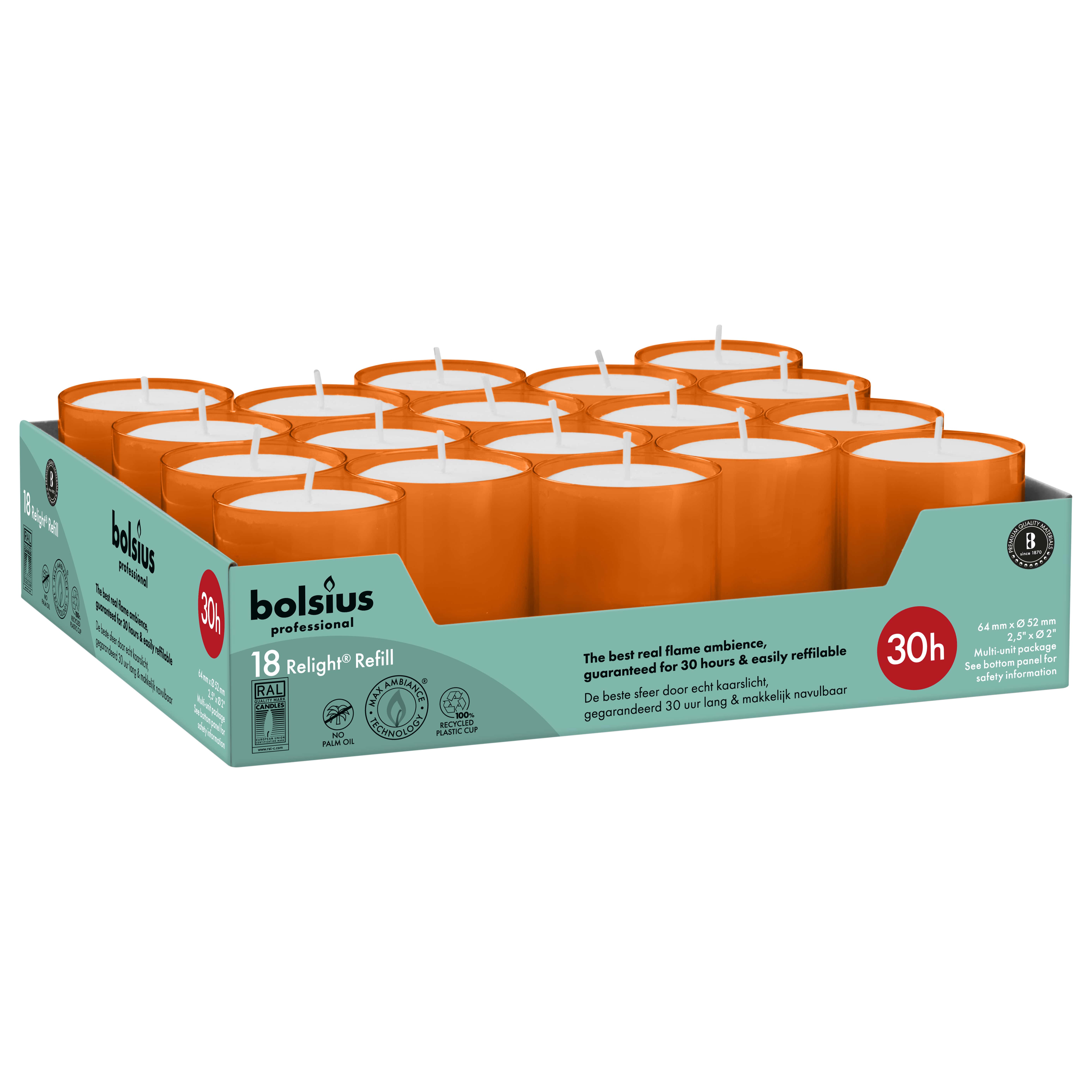Horeca Relight® navullingen 64/52 tray 18 Oranje