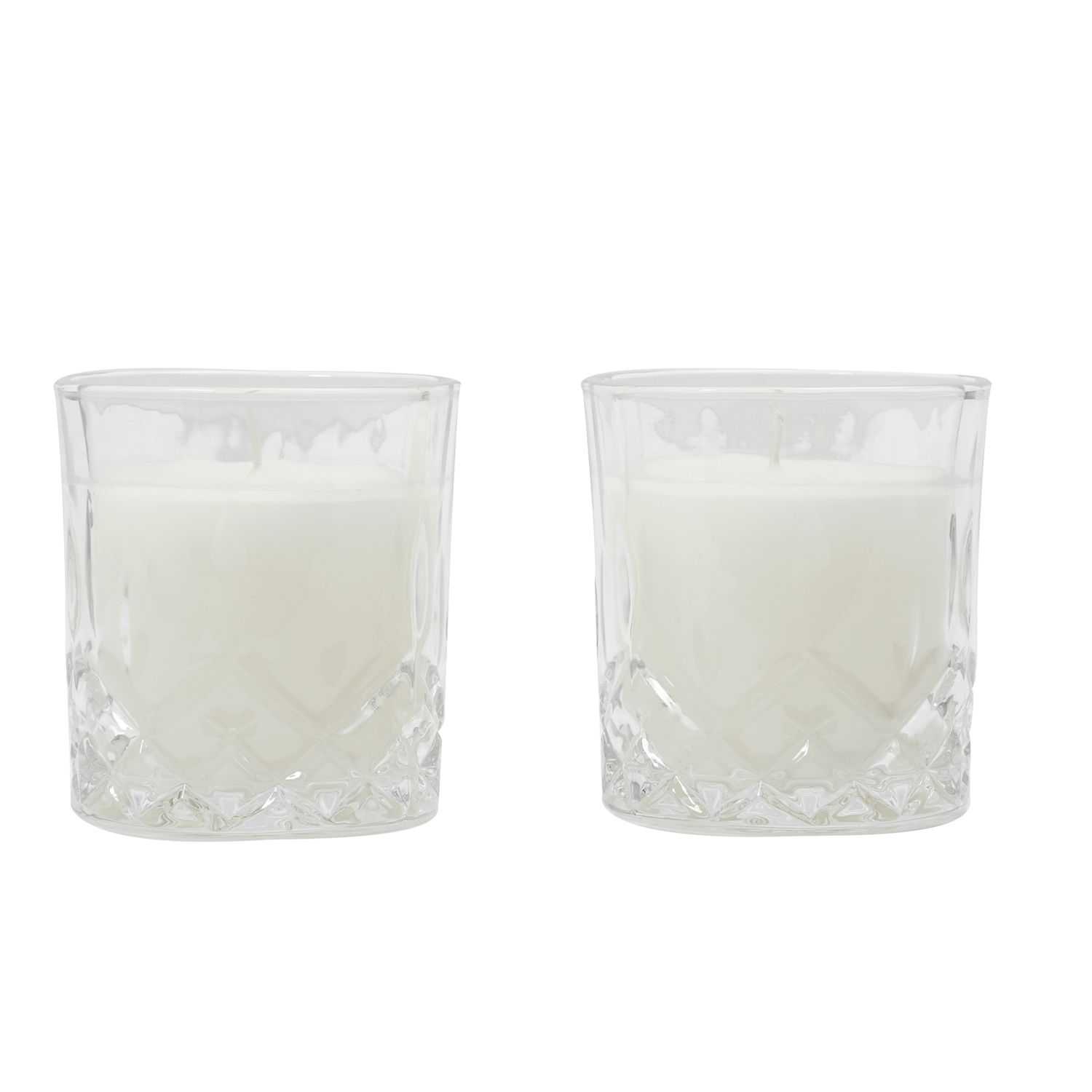 Geurkaarsen in luxe glas, set 2 stuks