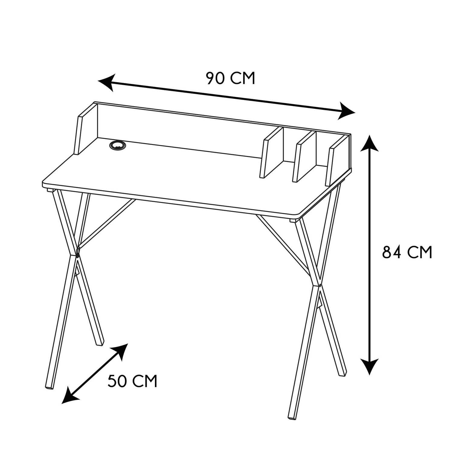 Home Deco Retro Retro bureau Brice 90x84x50cm