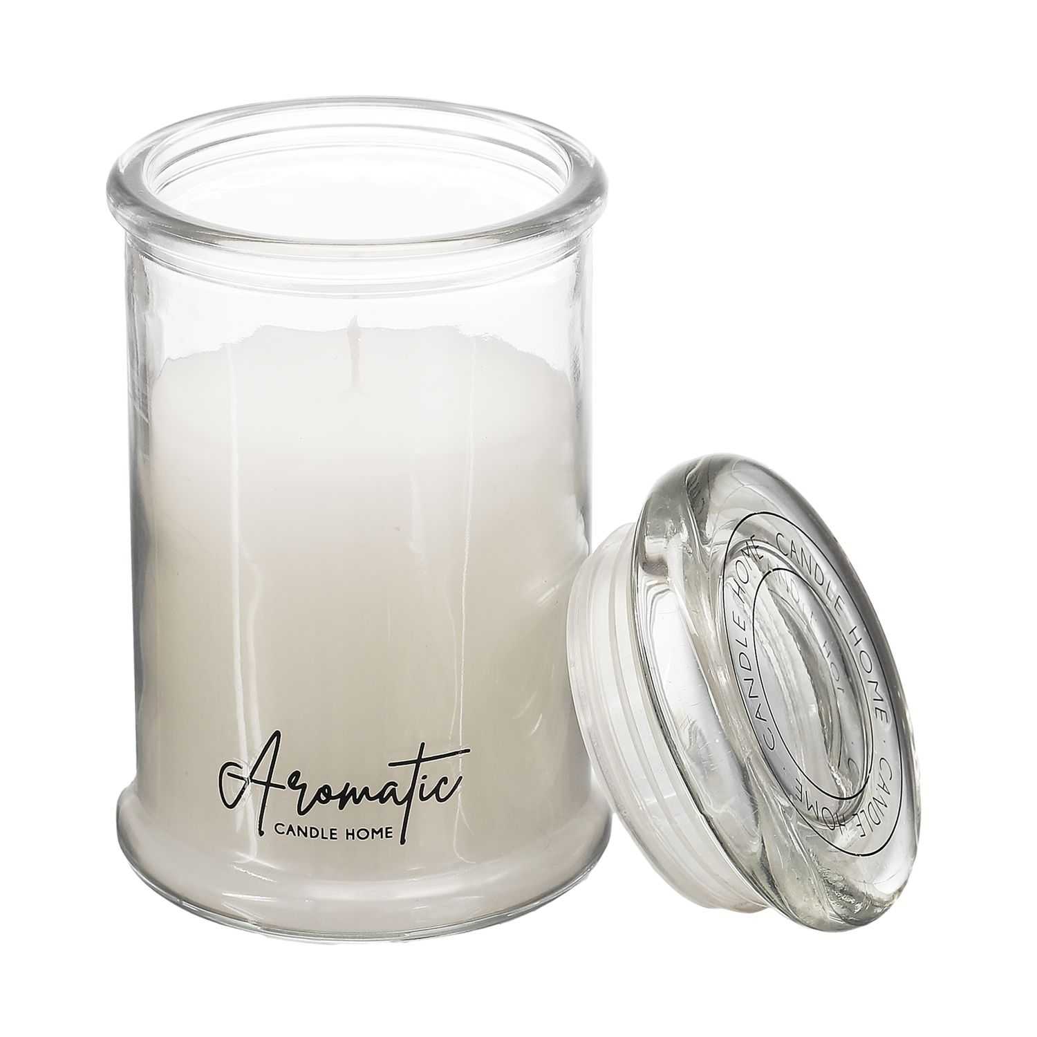 Geurkaars in glazen pot met deksel H12,8cm