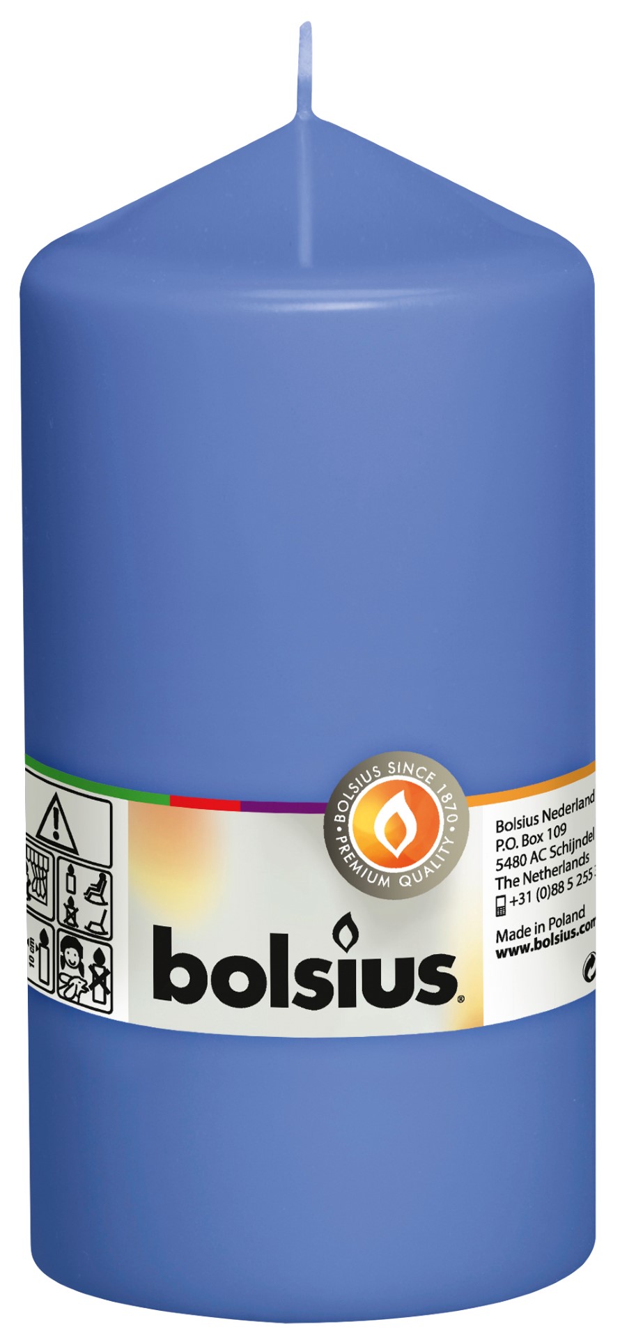 Stompkaars 150/78 Korenbloem blauw Stompkaars 150/78 Korenbloem blauw