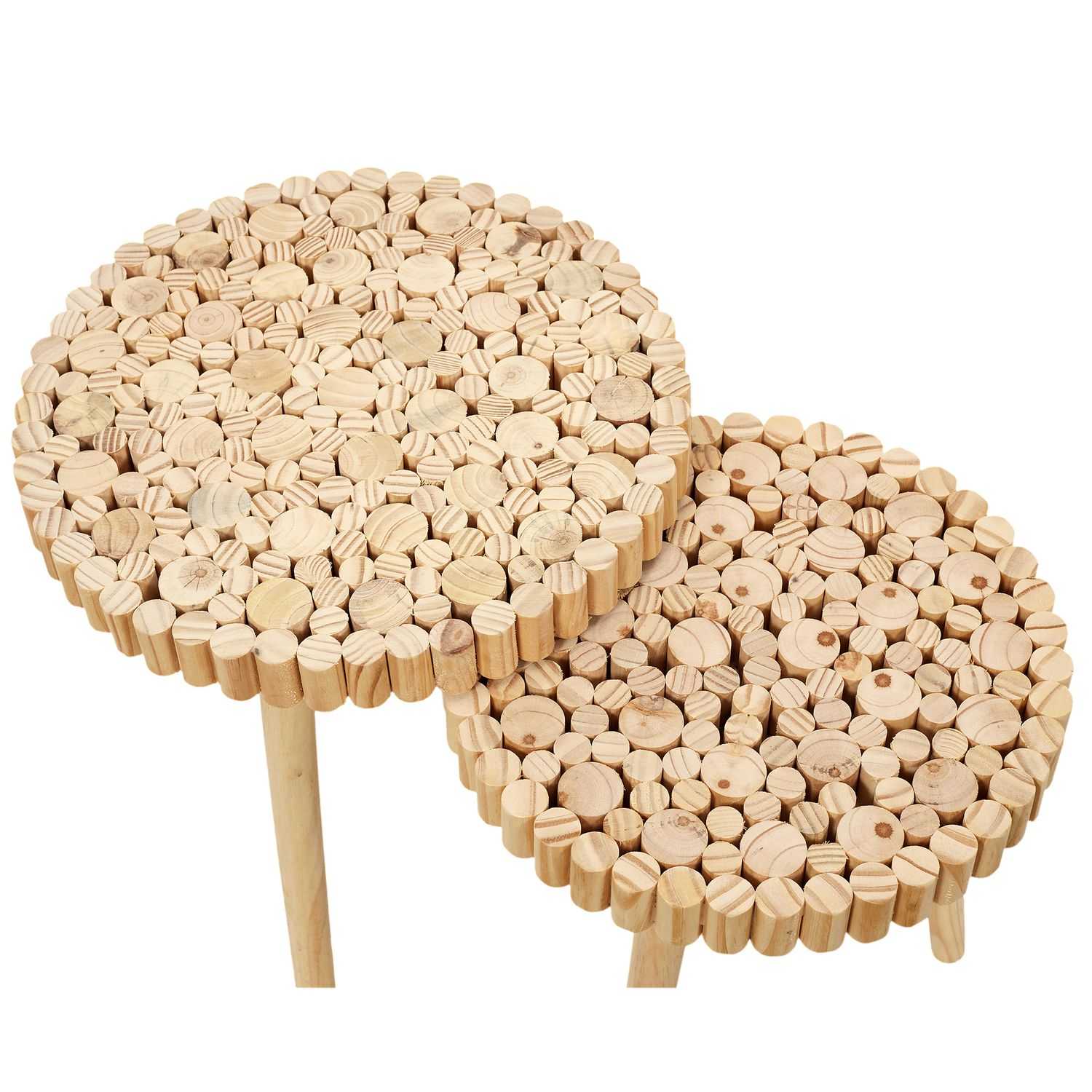 Bijzettafels Gigogne hout set 2 stuks