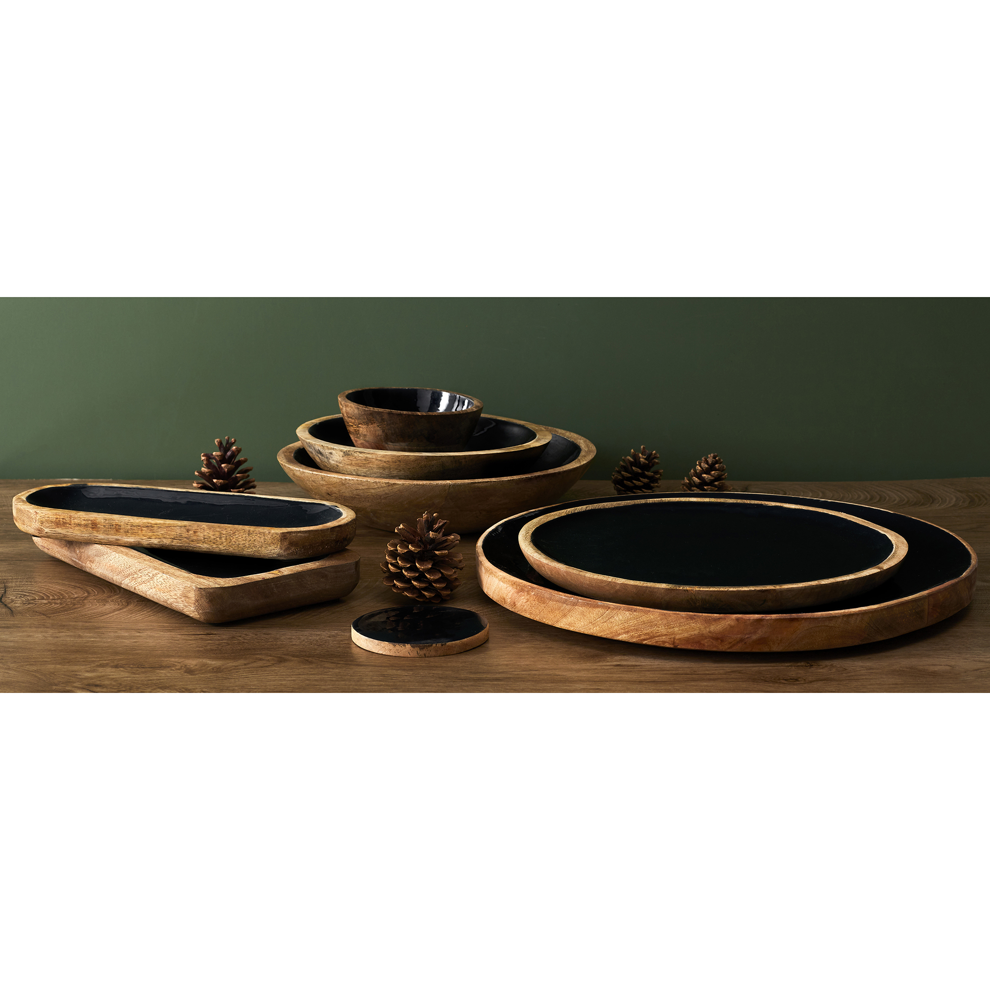 Houten soepkom D24cm Zwart Black Forest Houten soepkom D24cm Zwart