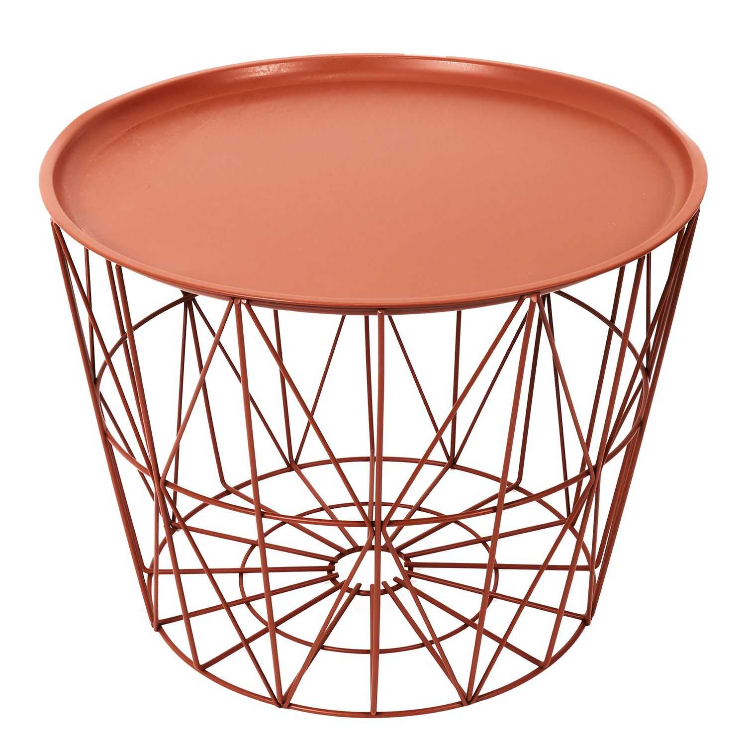 Metalen opbergmand D50cm Terracotta