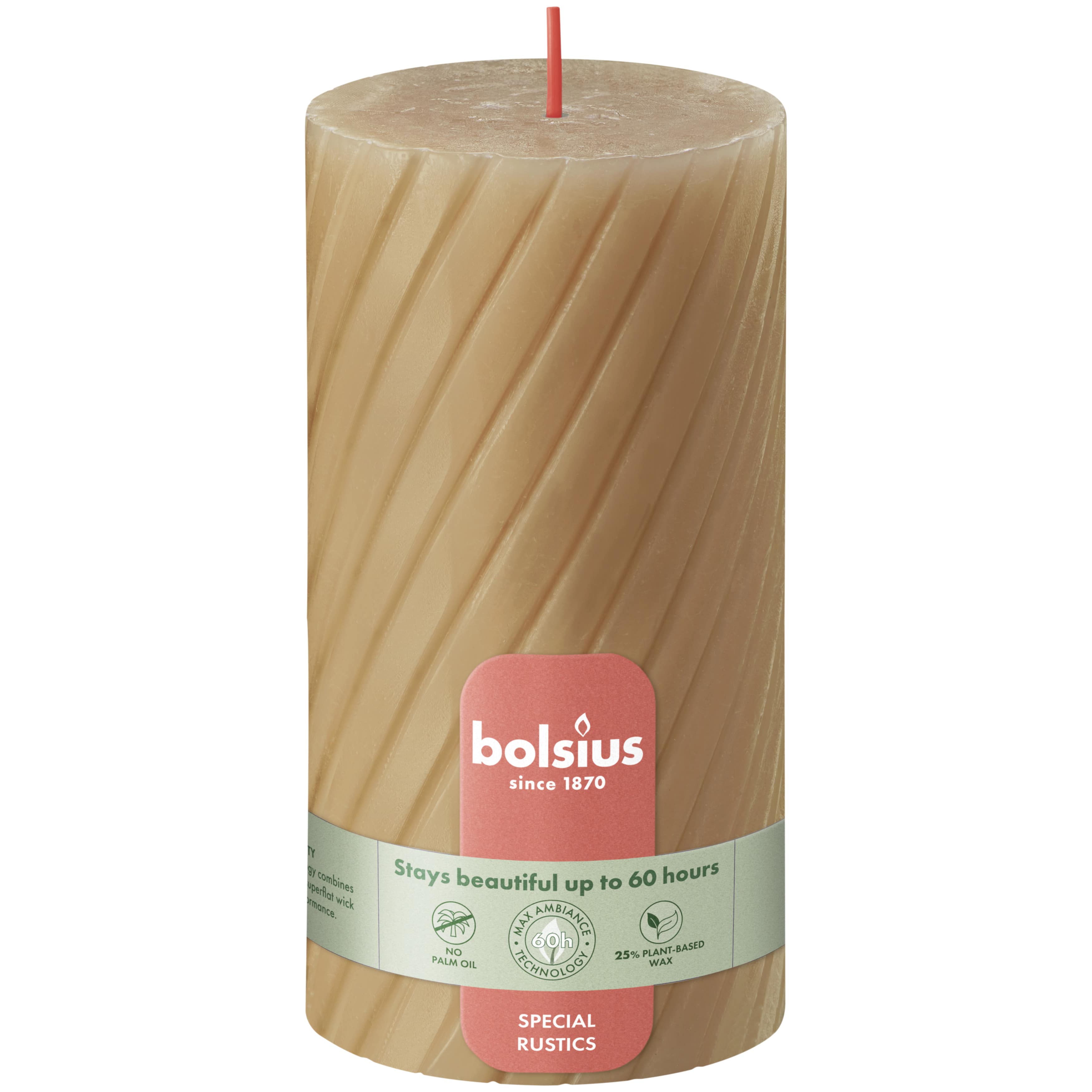 Rustiek twist stompkaars 130/68 Oat Beige
