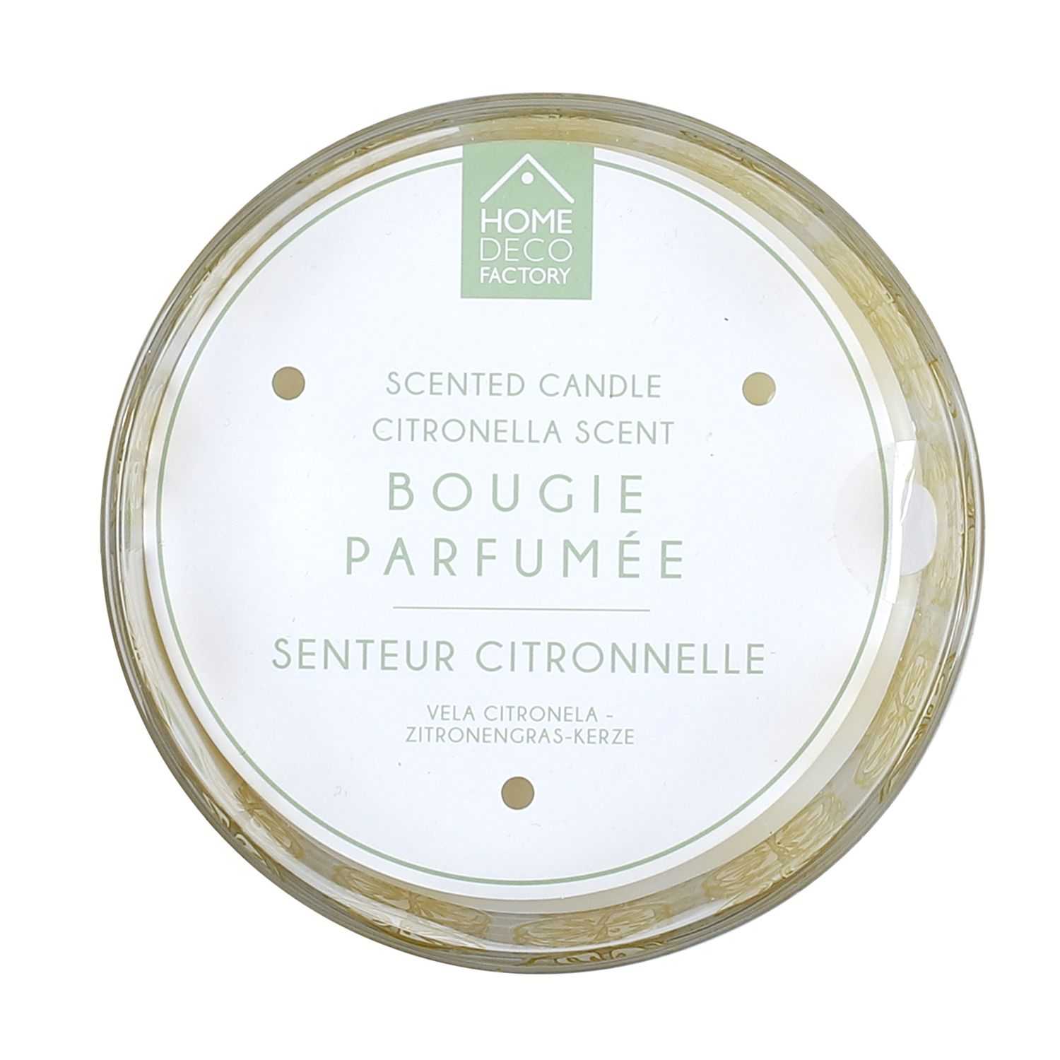 Citronella kaars in glas met 3 lonten D13cm