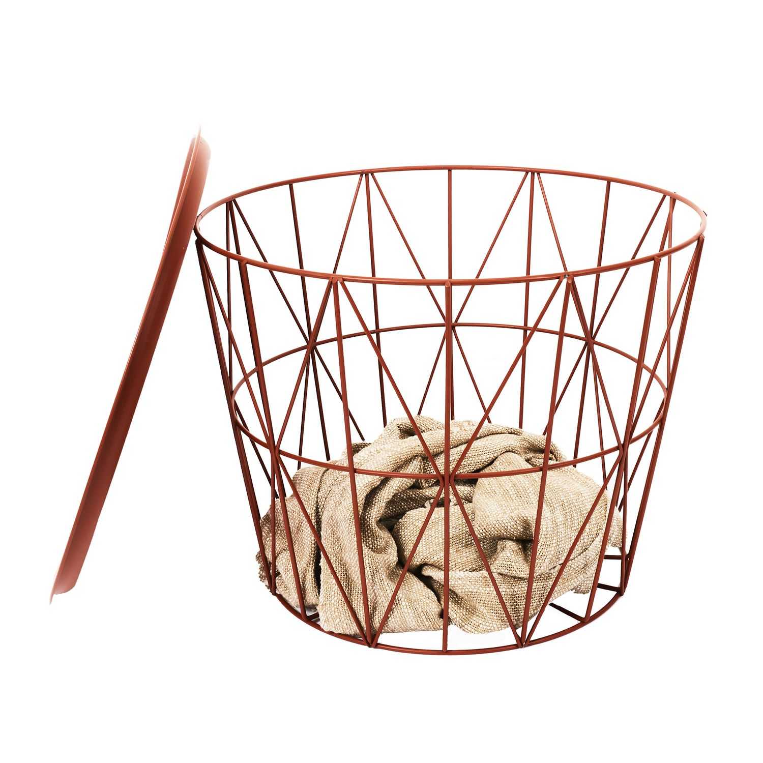 Metalen opbergmand D50cm Terracotta