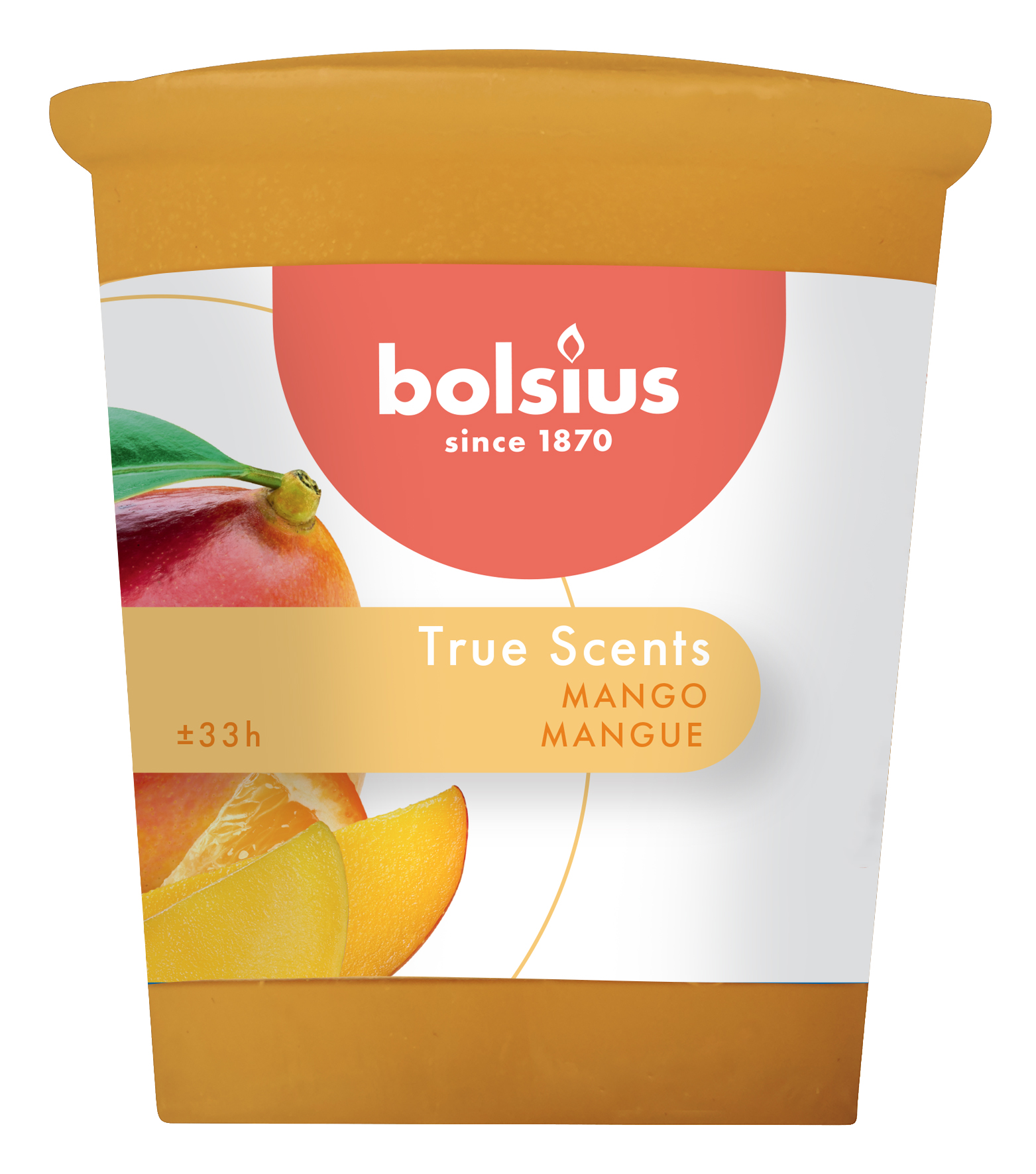 True Scents votive rond 53/45 doos 24 stuks Mango