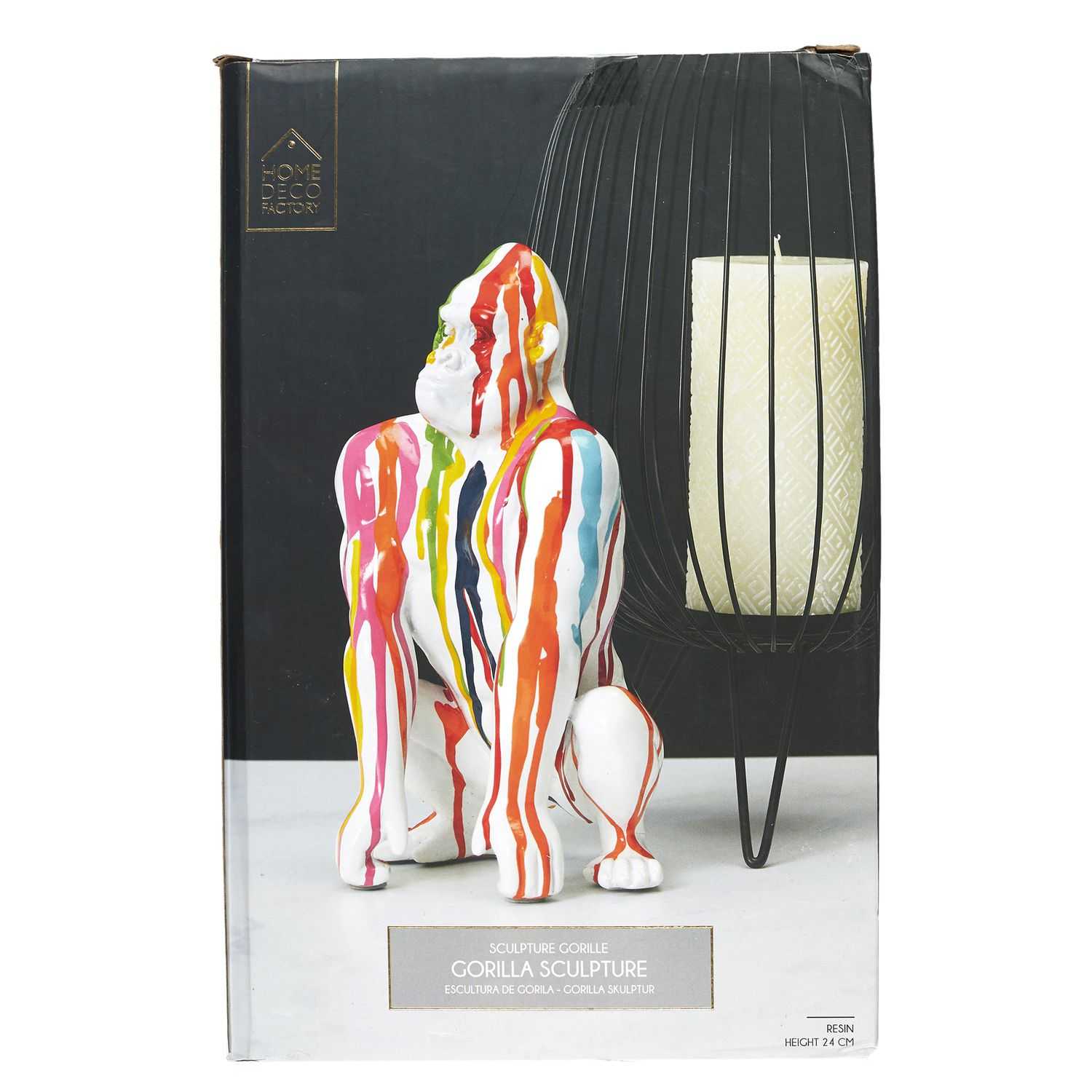 Decoratie gorilla 14,5x24x14cm Multicolor