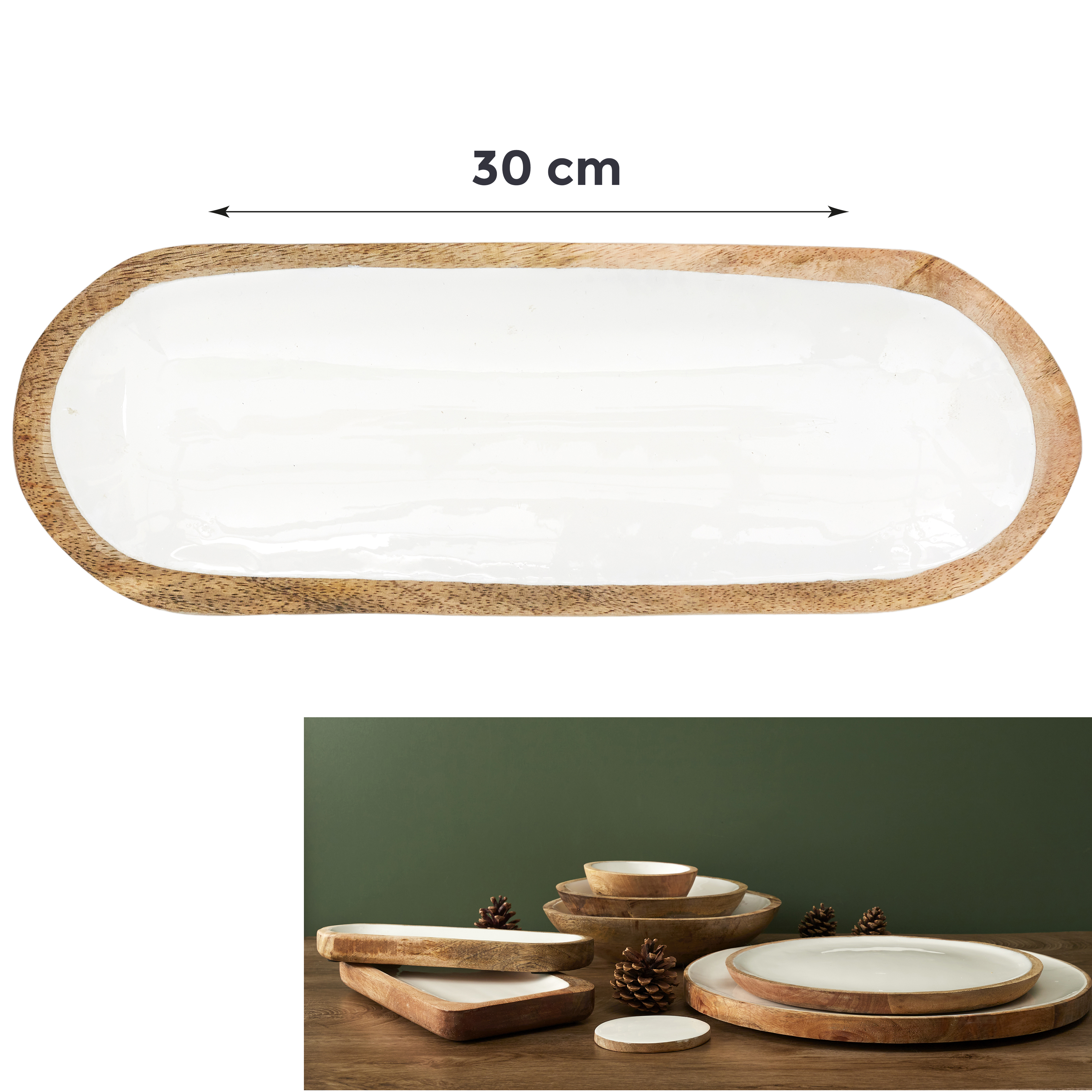 Houten tray 30x10cm Black Forest Houten tray 30x10cm