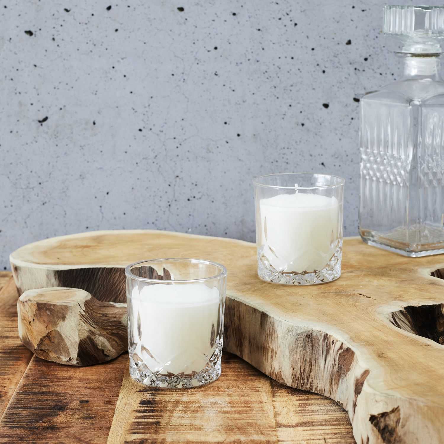 Geurkaarsen in luxe glas, set 2 stuks