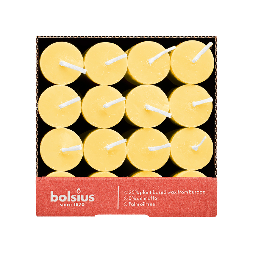 Rustieke tafelkaars 16 stuks Sunny Yellow Rustieke tafelkaars 16 stuks Sunny Yellow