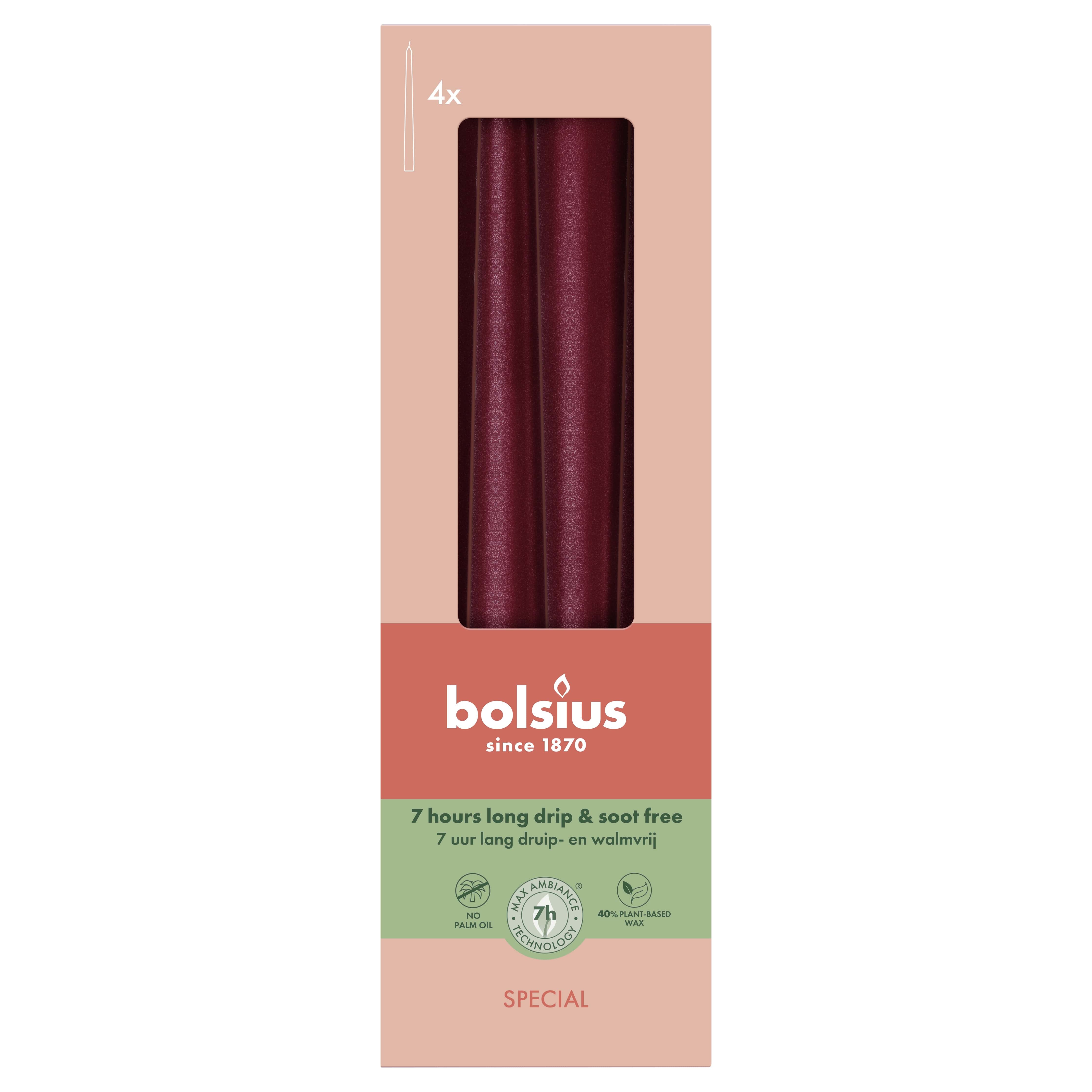 Gotische kaarsen 245/24 doos 4 metallic Red
