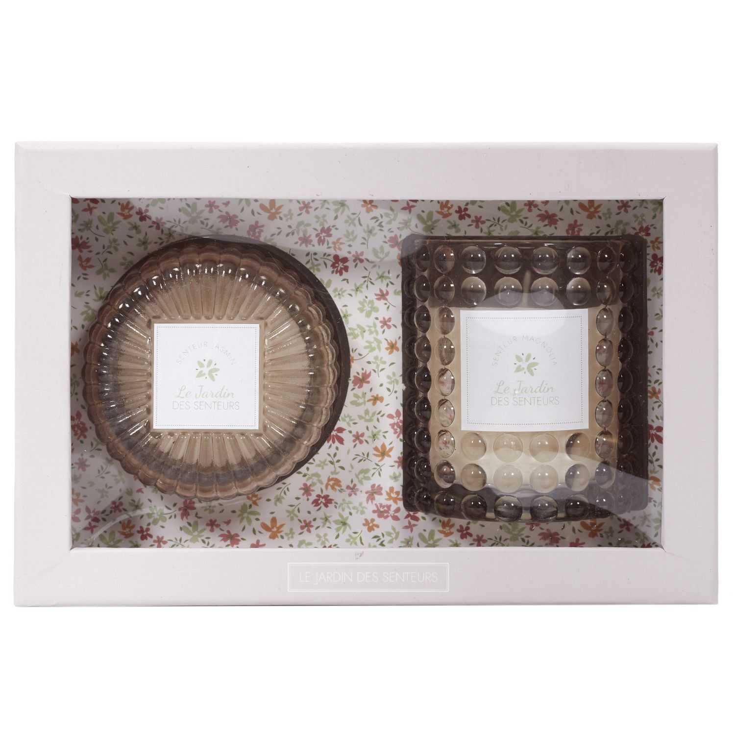 Garden geurkaarsen in luxe glas, set 2 stuks