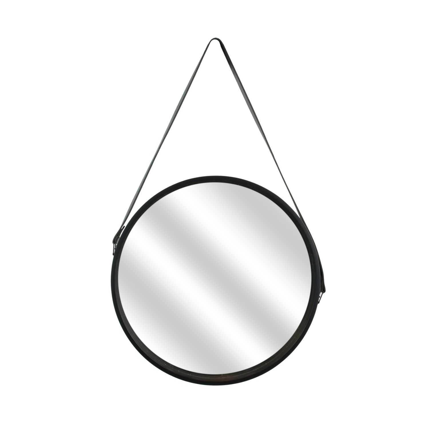 Ronde spiegel met zwart handvat 40cm