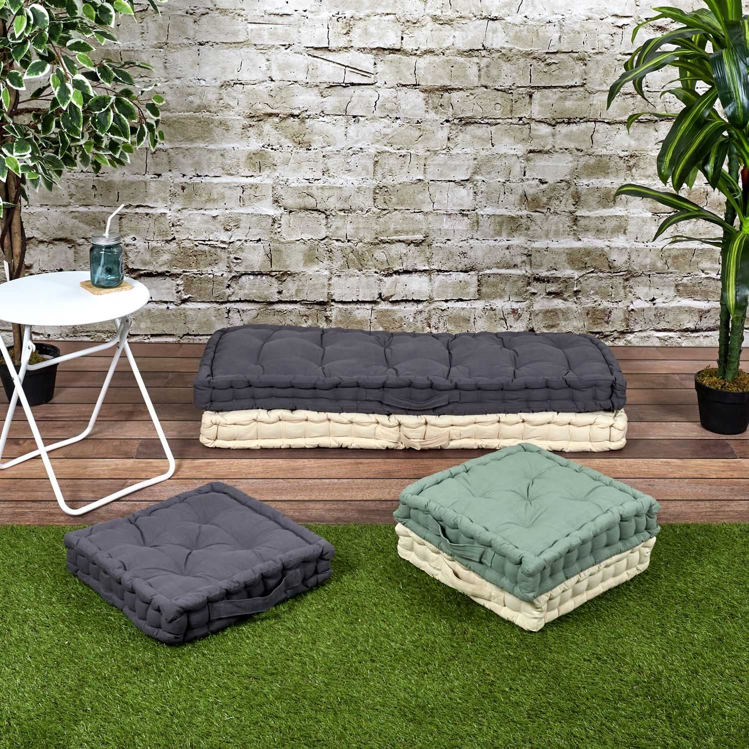 Vloerkussen outdoor 40x40cm, Creme