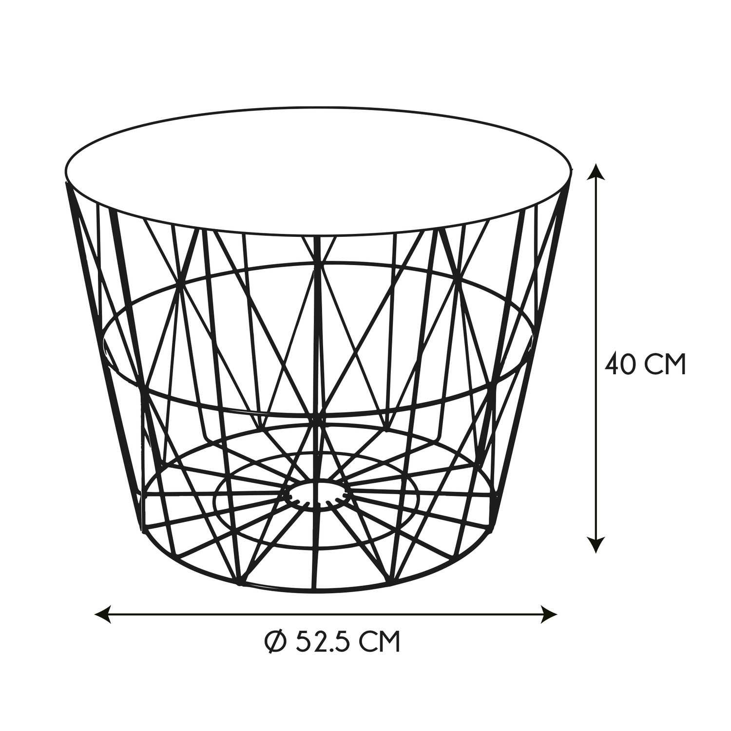 Metalen opbergmand D50cm Terracotta