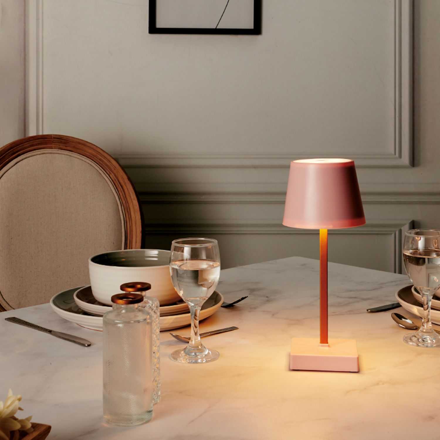 Led touchlamp H26 cm, Rose