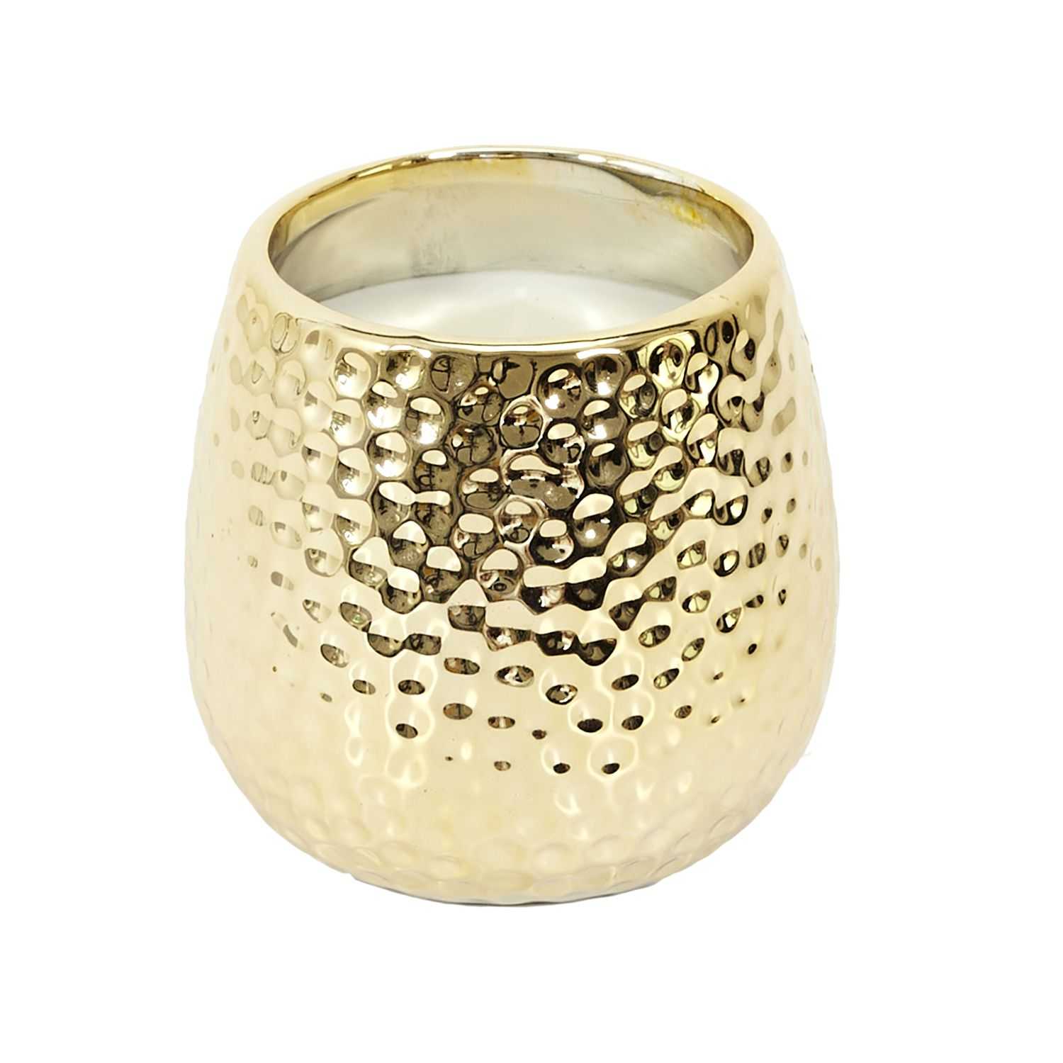 Nuit Slave Geurkaars H9cm in gehamerde pot, Goud