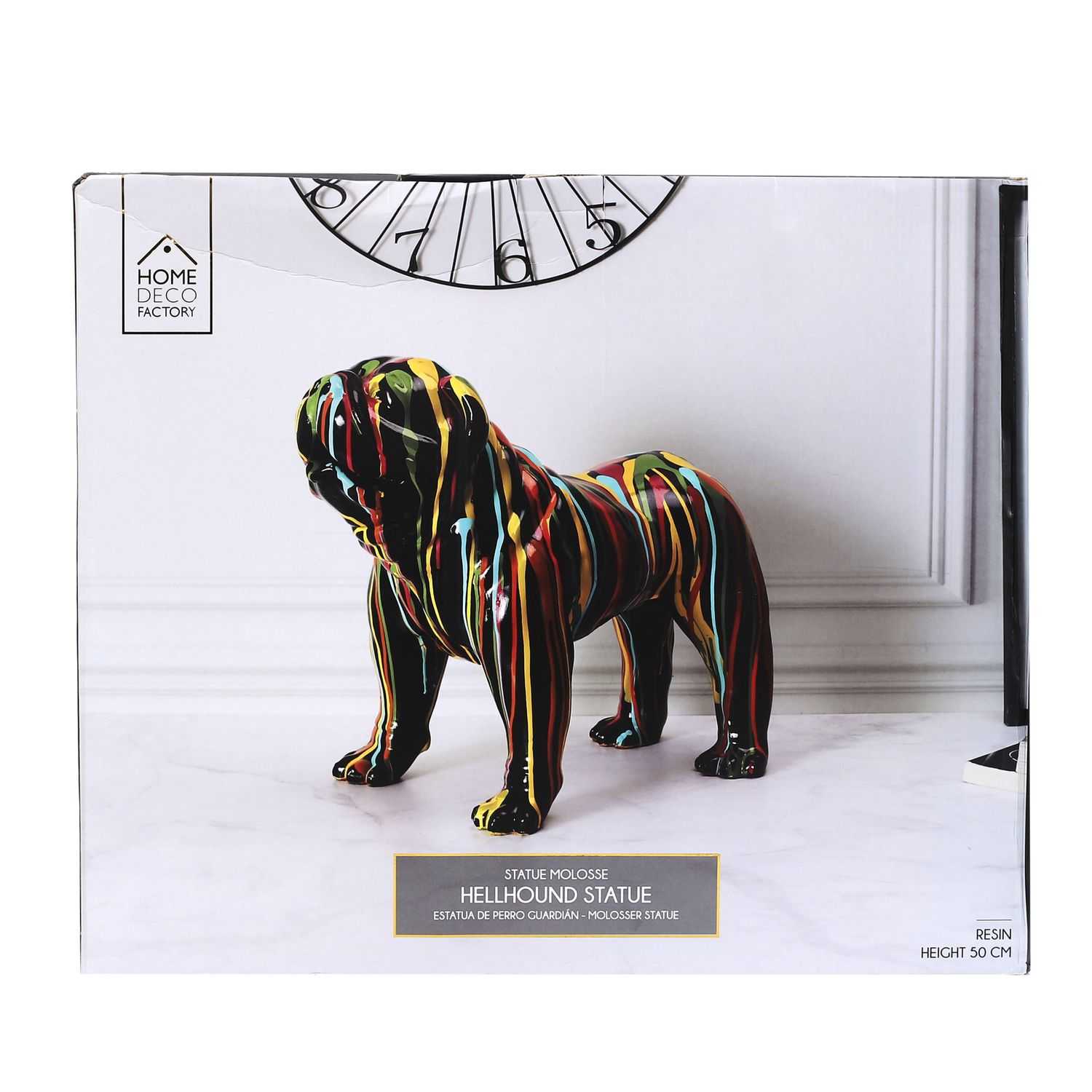 Decoratieve bulldog H50cm Multicolor 
