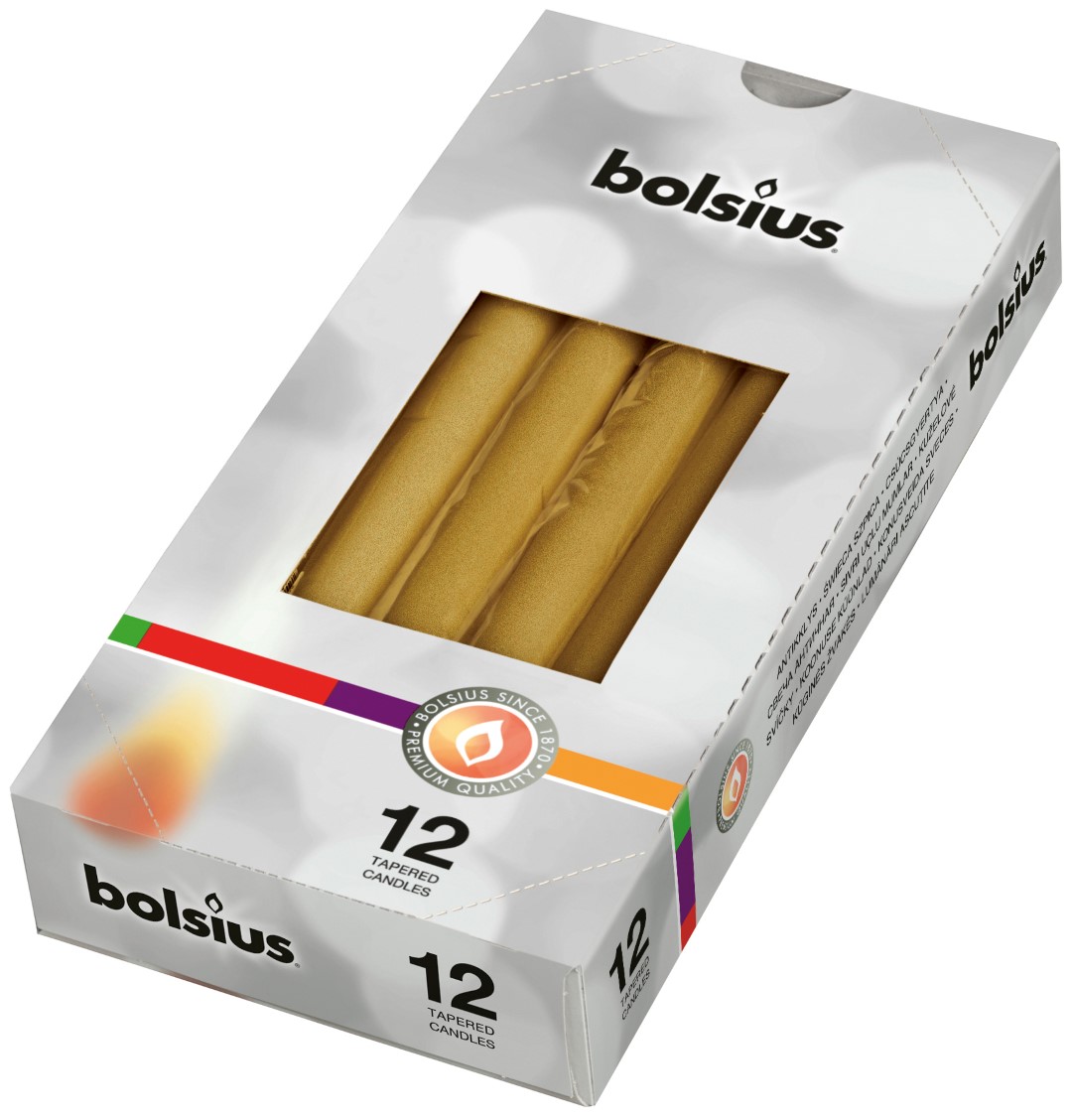Gotische kaarsen doos 245/24 doos 12 Metallic Goud Gotische kaarsen doos 245/24 doos 12 Metallic Goud