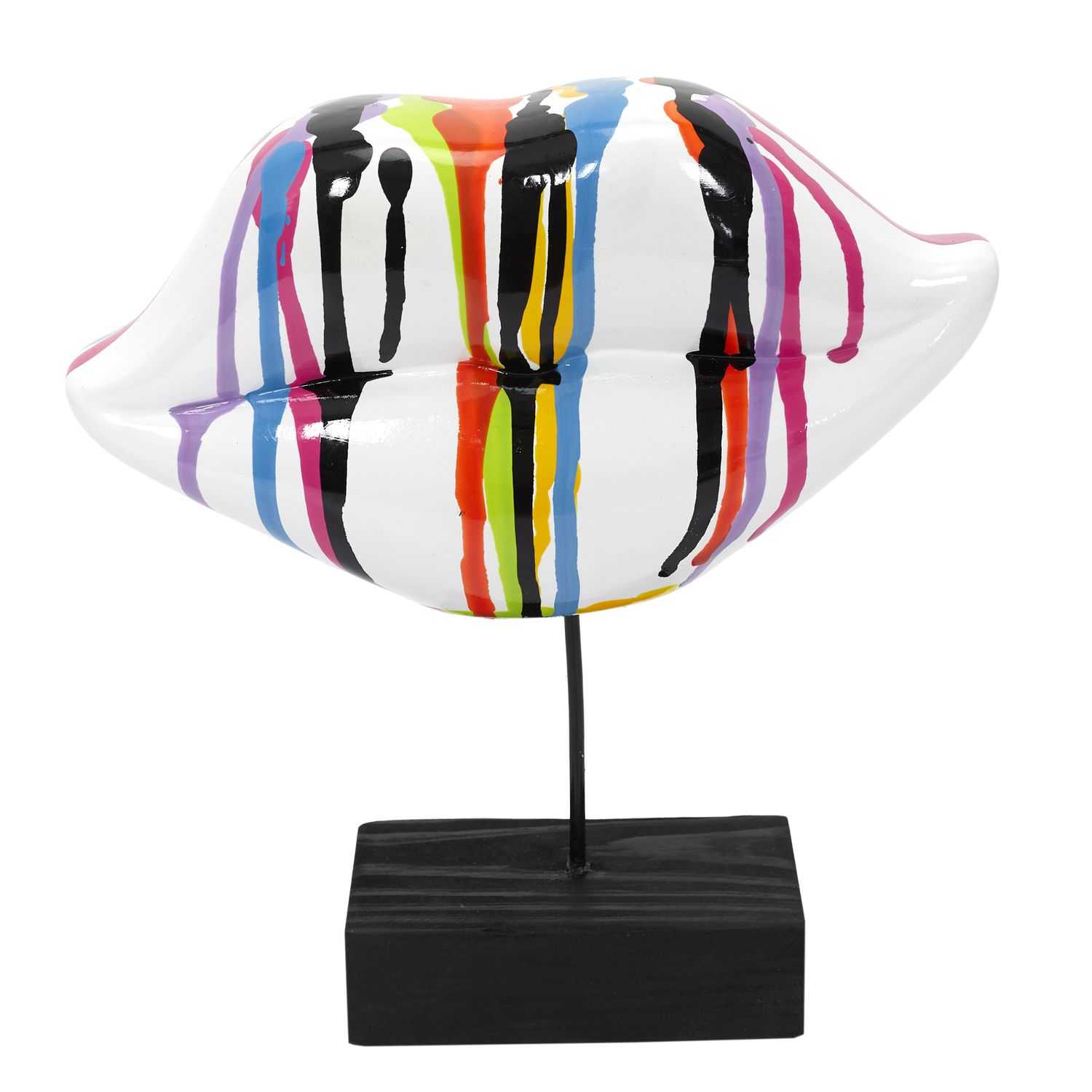 Lippen multicolor op standaard 19,5x10,5x6cm