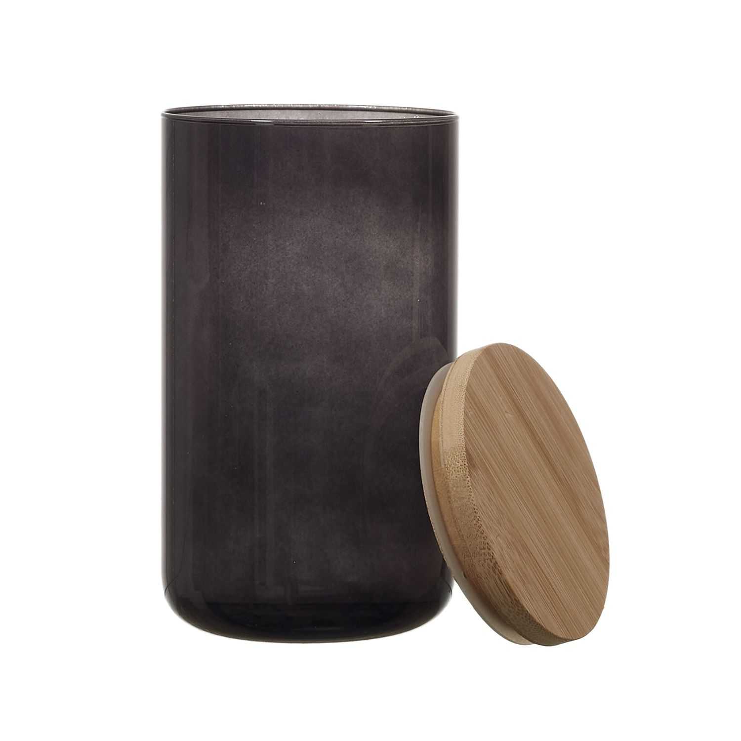 Glazen pot met bamboedeksel 1 liter