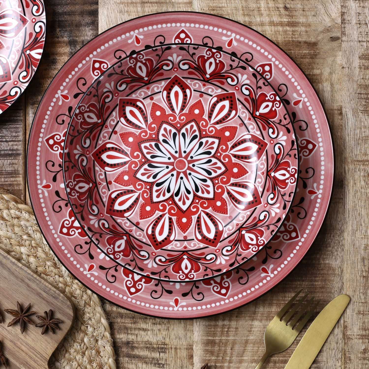Bord Jaipur D20cm, Rood