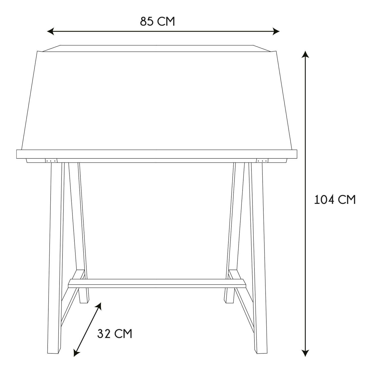 Home Deco Retro Houten secretair 85x104x30cm