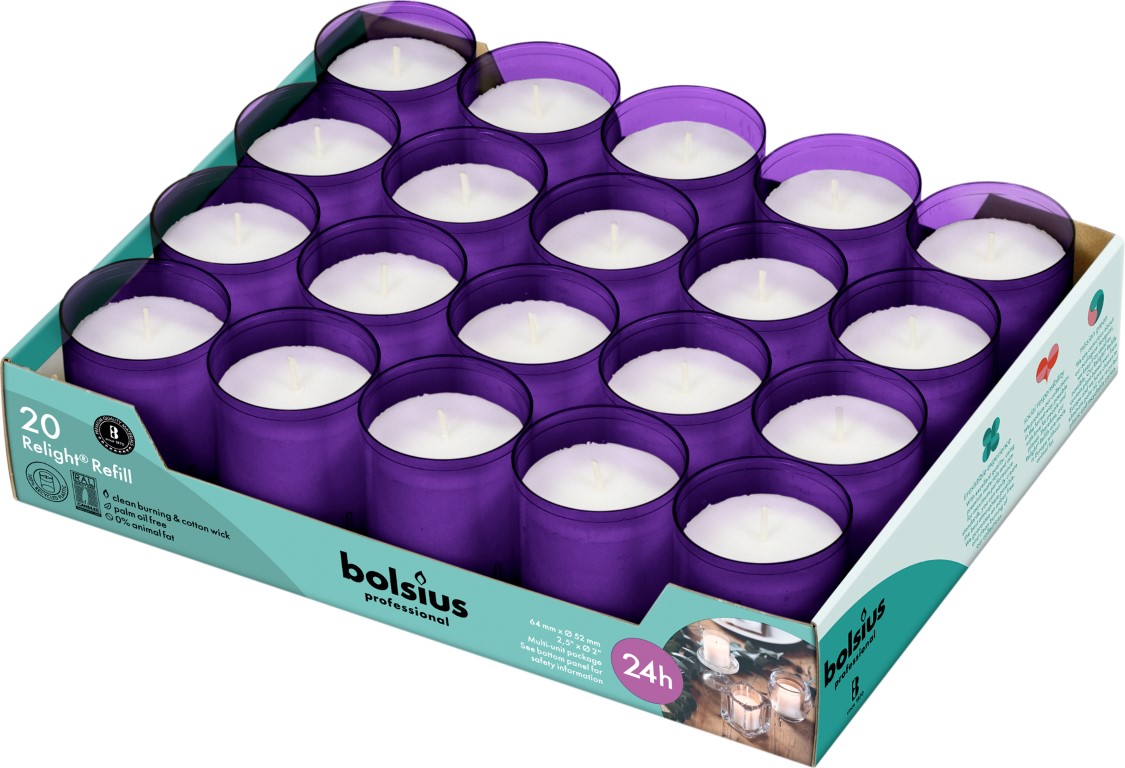 Relight® refills 24 uur 64/52 tray 20 stuks, Paars