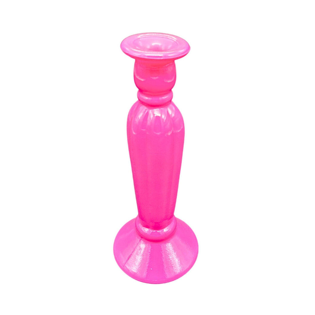 Kandelaar 'Levi' gerecycled glas glans roze