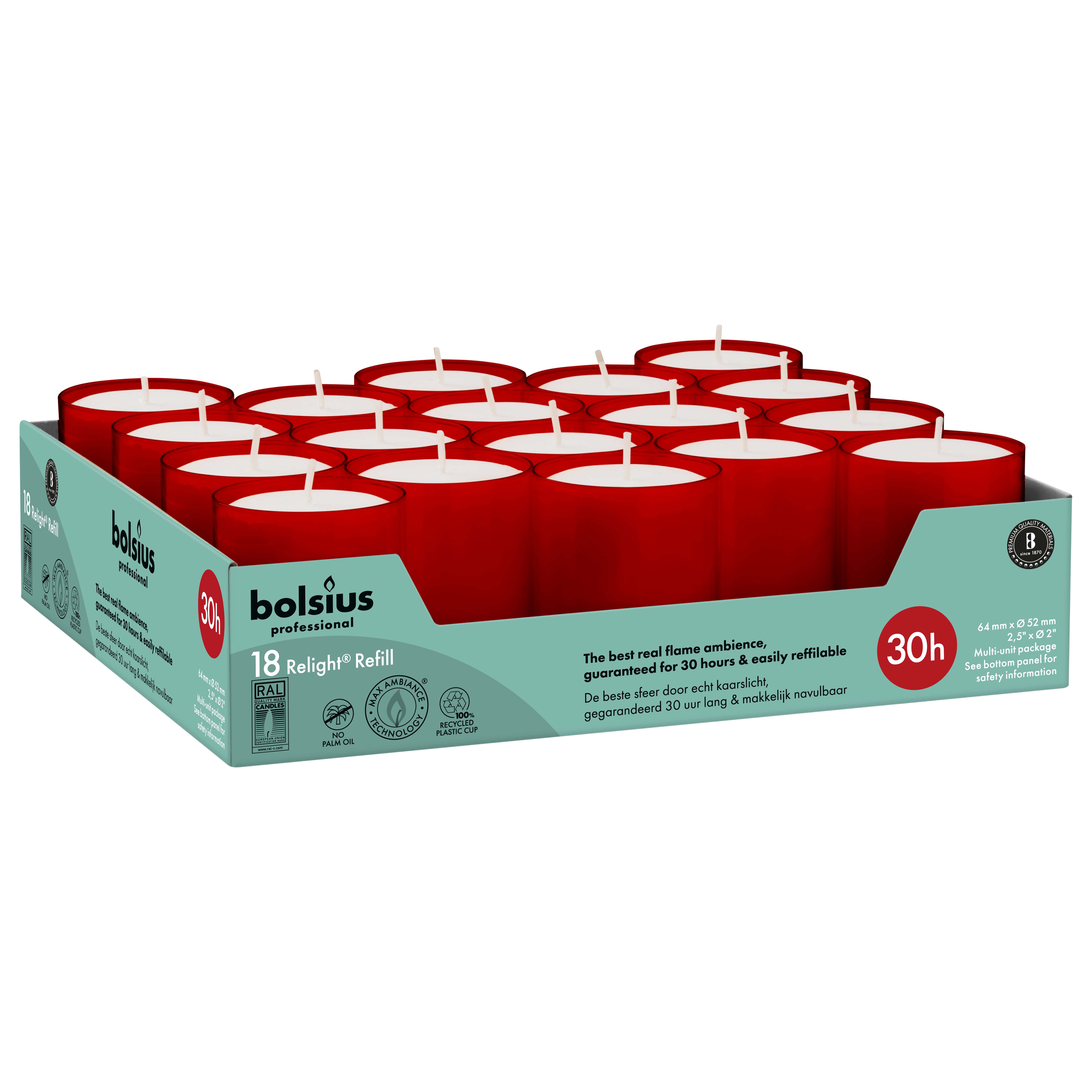 Horeca Relight® navullingen 64/52 tray 18 Rood